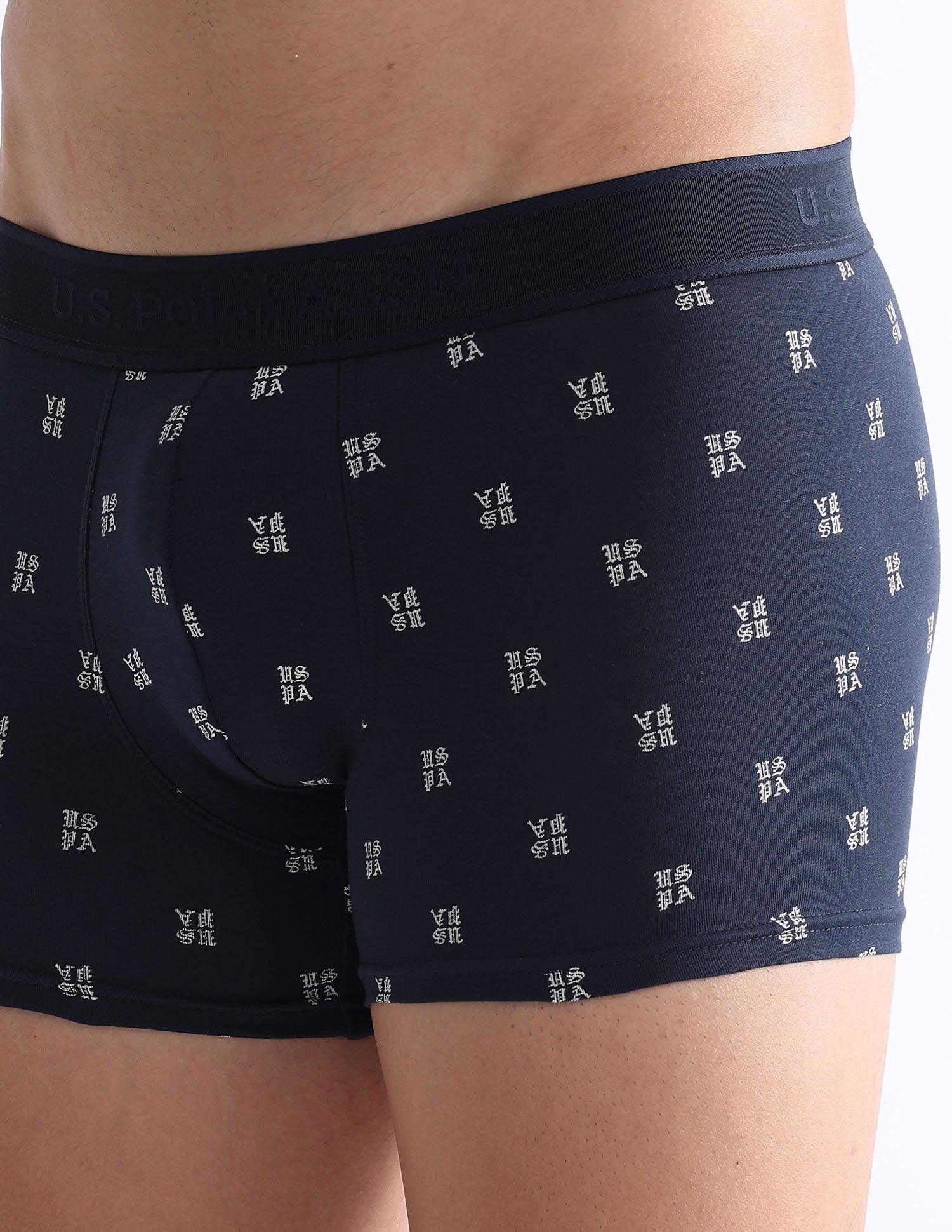 Brand Printed OET16 Trunks - Pack Of 2 Navy and White - U.S. POLO ASSN. | Large