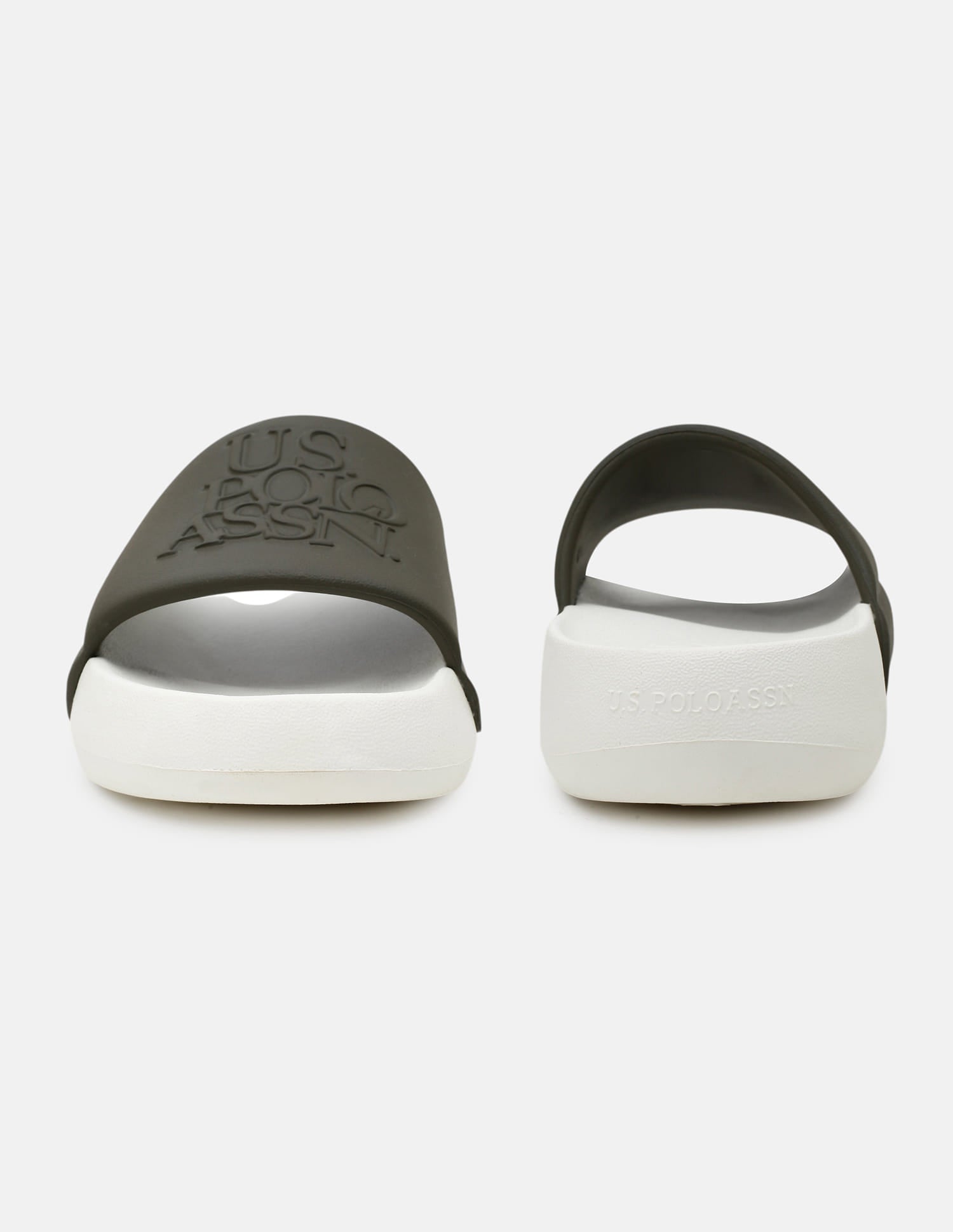 Brand Embossed Luna Sliders Off White - U.S. Polo Assn. India | Large