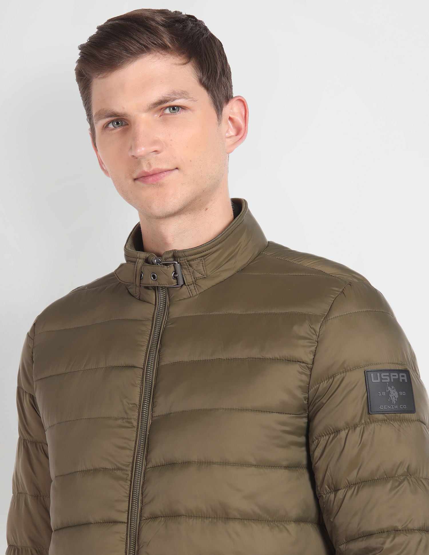 High Neck Solid Puffer Jacket – U.S. Polo Assn. India