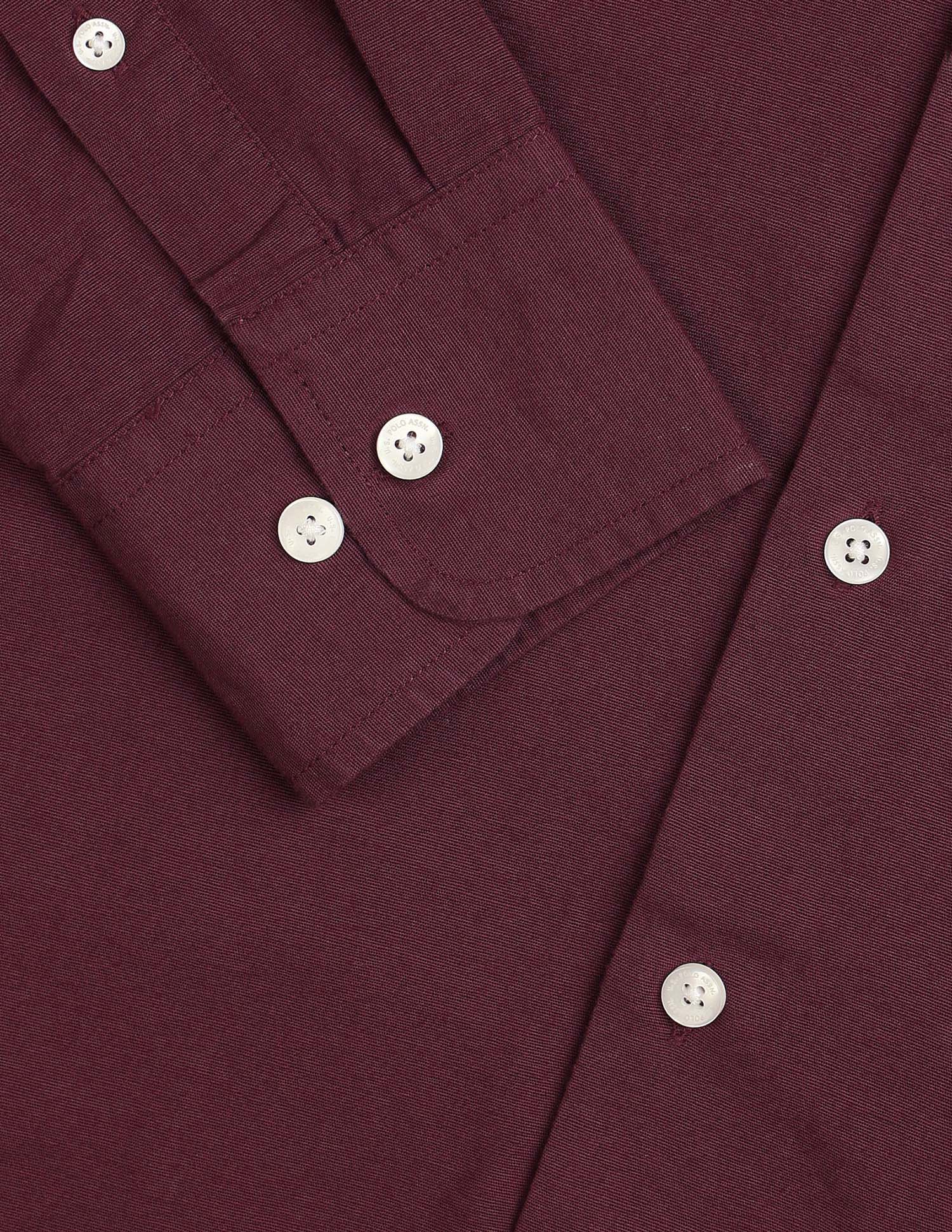 Tailored Fit Twill Shirt Burgundy - U.S. Polo Assn. India | Large
