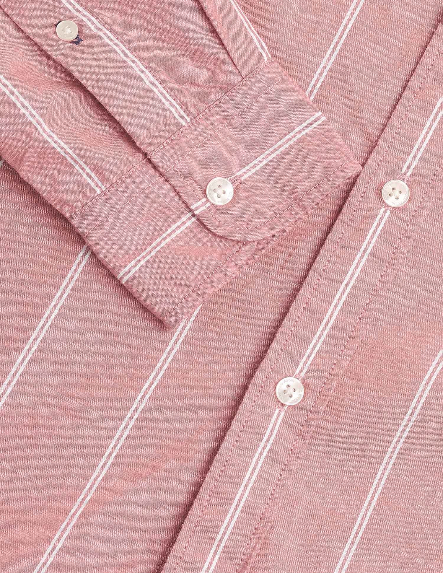 Pure Cotton Vertical Striped Shirt Peach - U.S. Polo Assn. India | Large