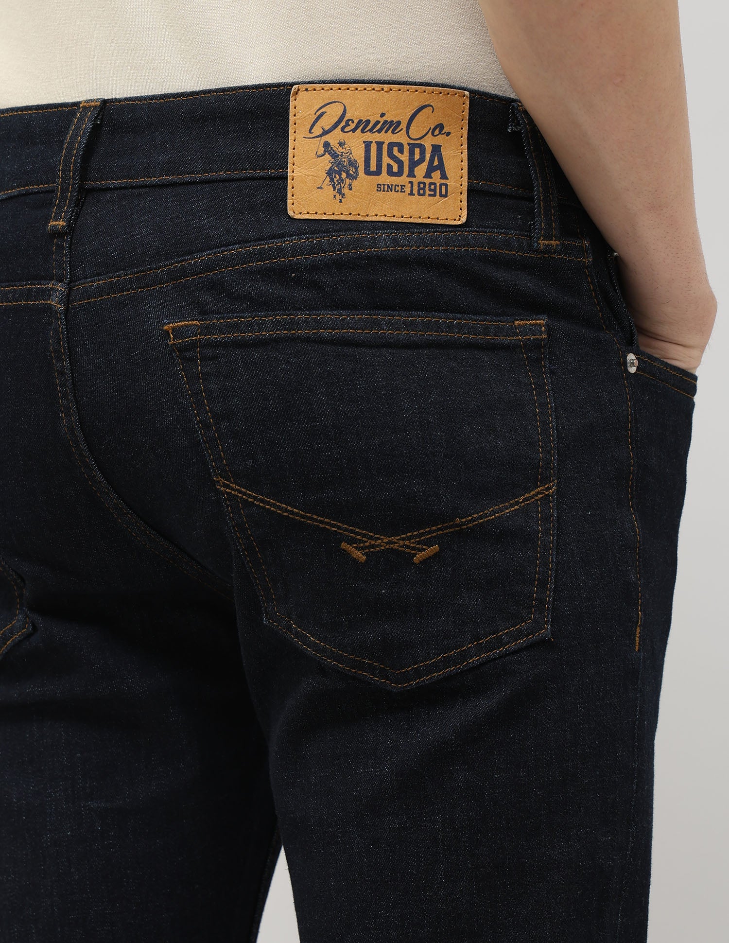 Brandon Slim Tapered Fit Blue Jeans Rinse Wash - U.S. POLO ASSN. | Large