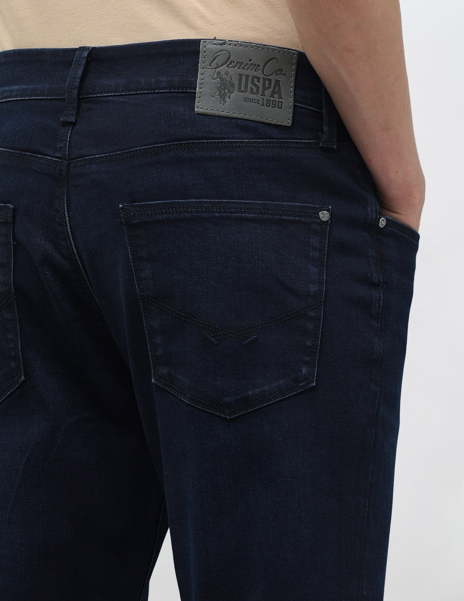 Harold Slim Straight Fit Blue Jeans Dark Blue - U.S. POLO ASSN. | Large