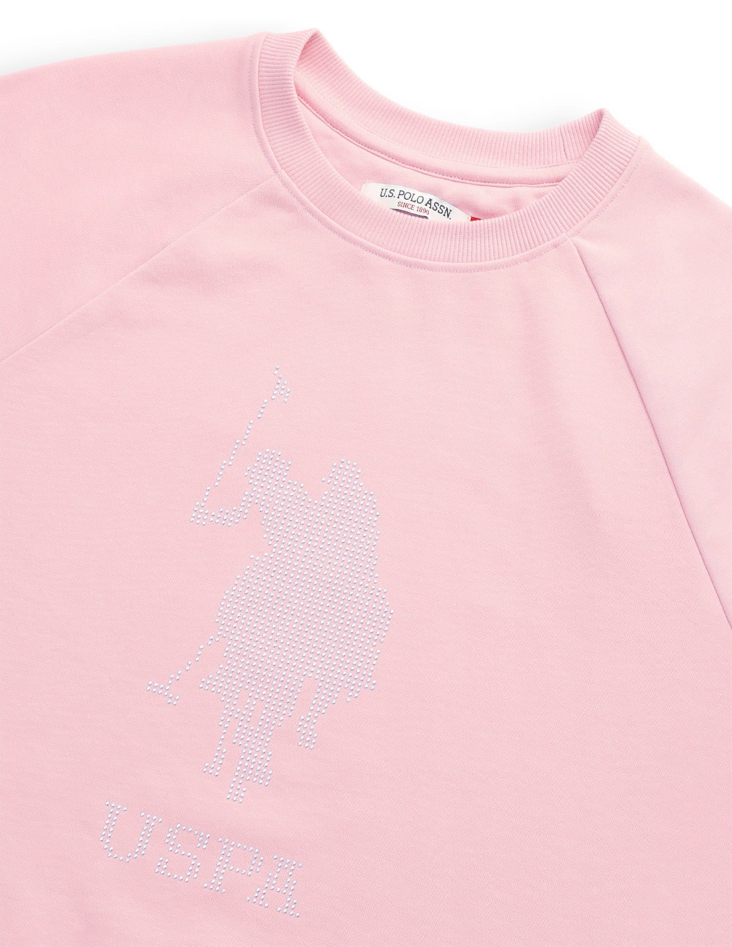 Brand Embellished Regular Fit Sweatshirt Light Pink - U.S. Polo Assn. India | Large