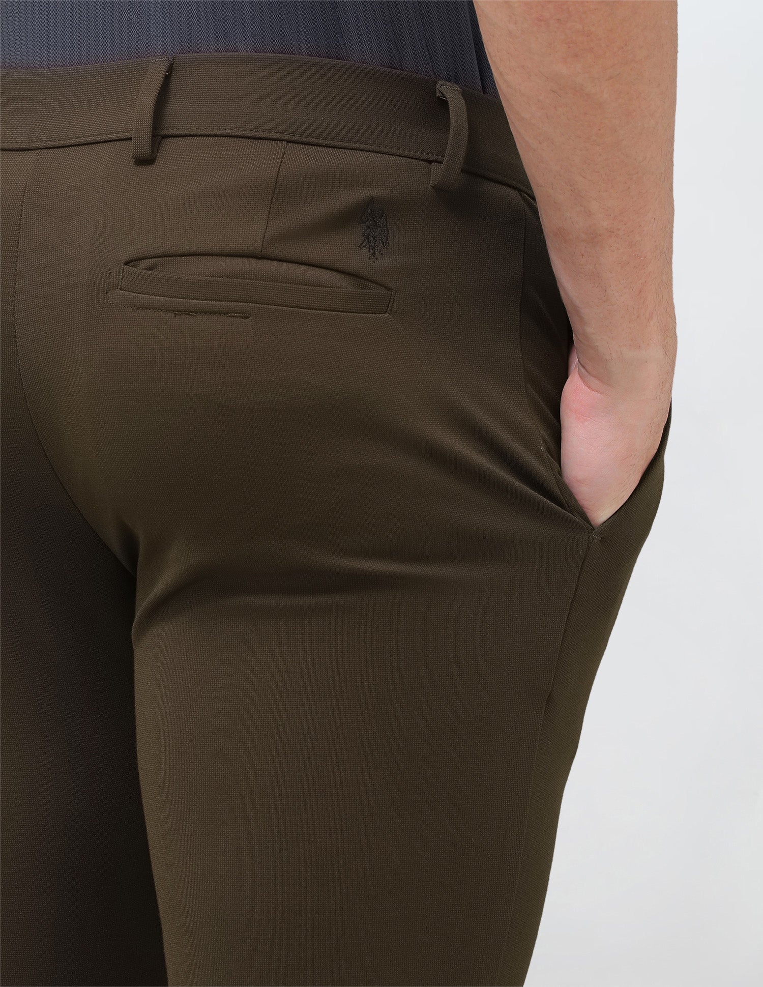 Denver Slim Fit Mid Rise Trousers Brown - U.S. Polo Assn. India | Large