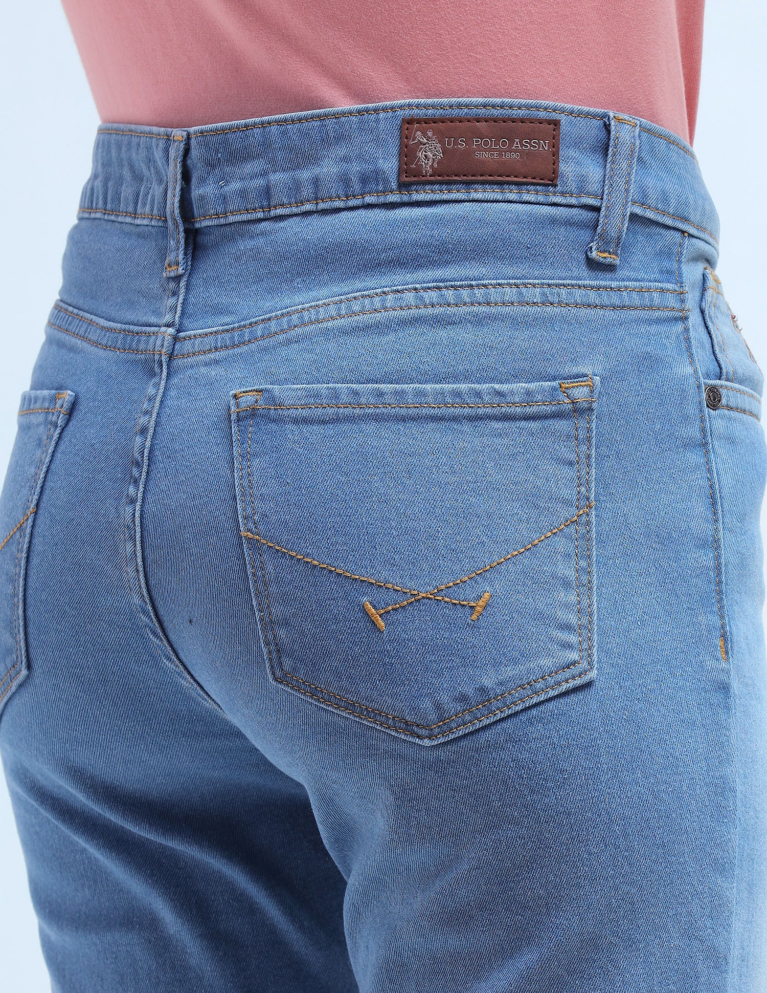 High Rise Boot Cut Jeans Blue - U.S. POLO ASSN. | Large