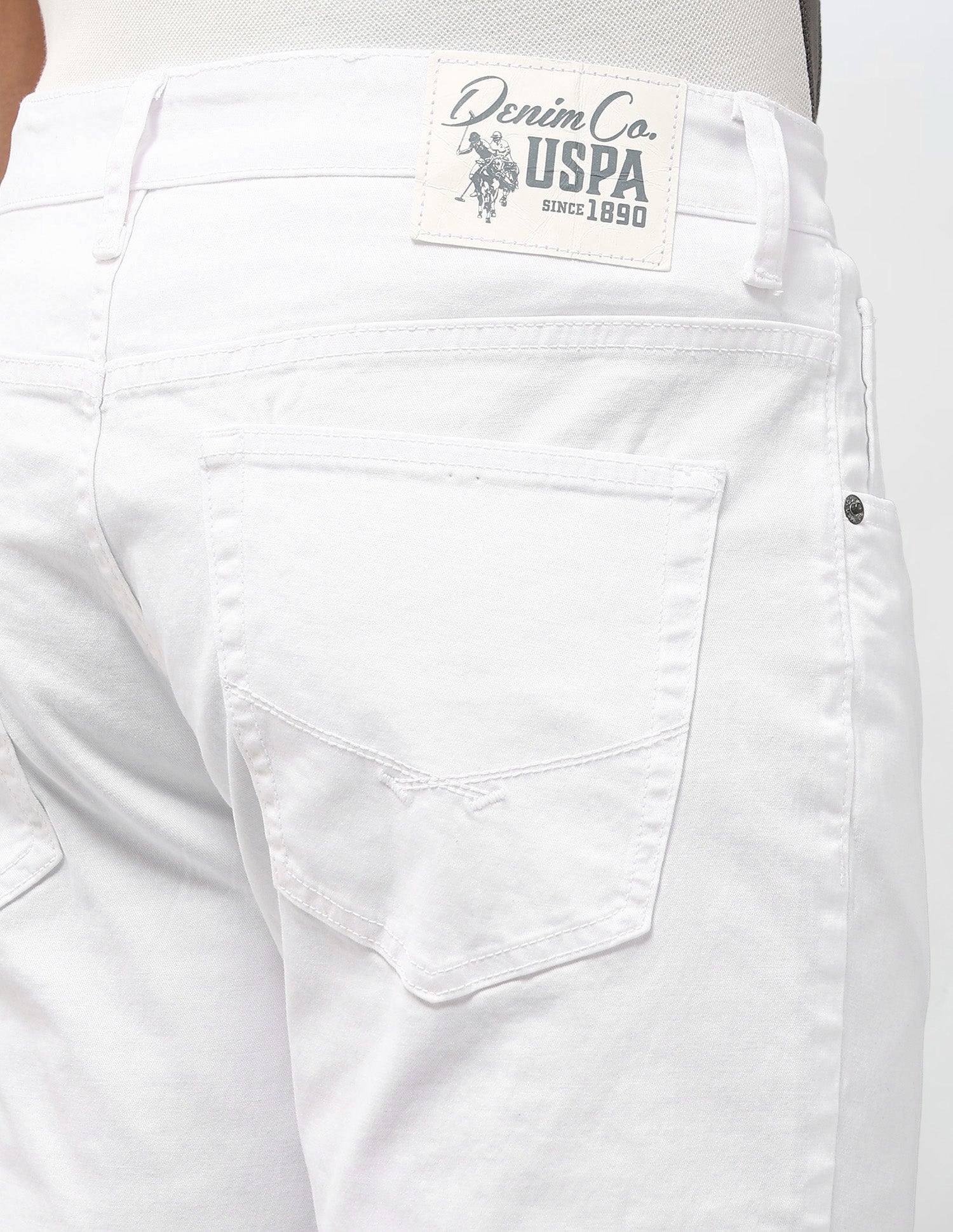 Brandon Slim Tapered Fit White Jeans White - U.S. POLO ASSN. | Large