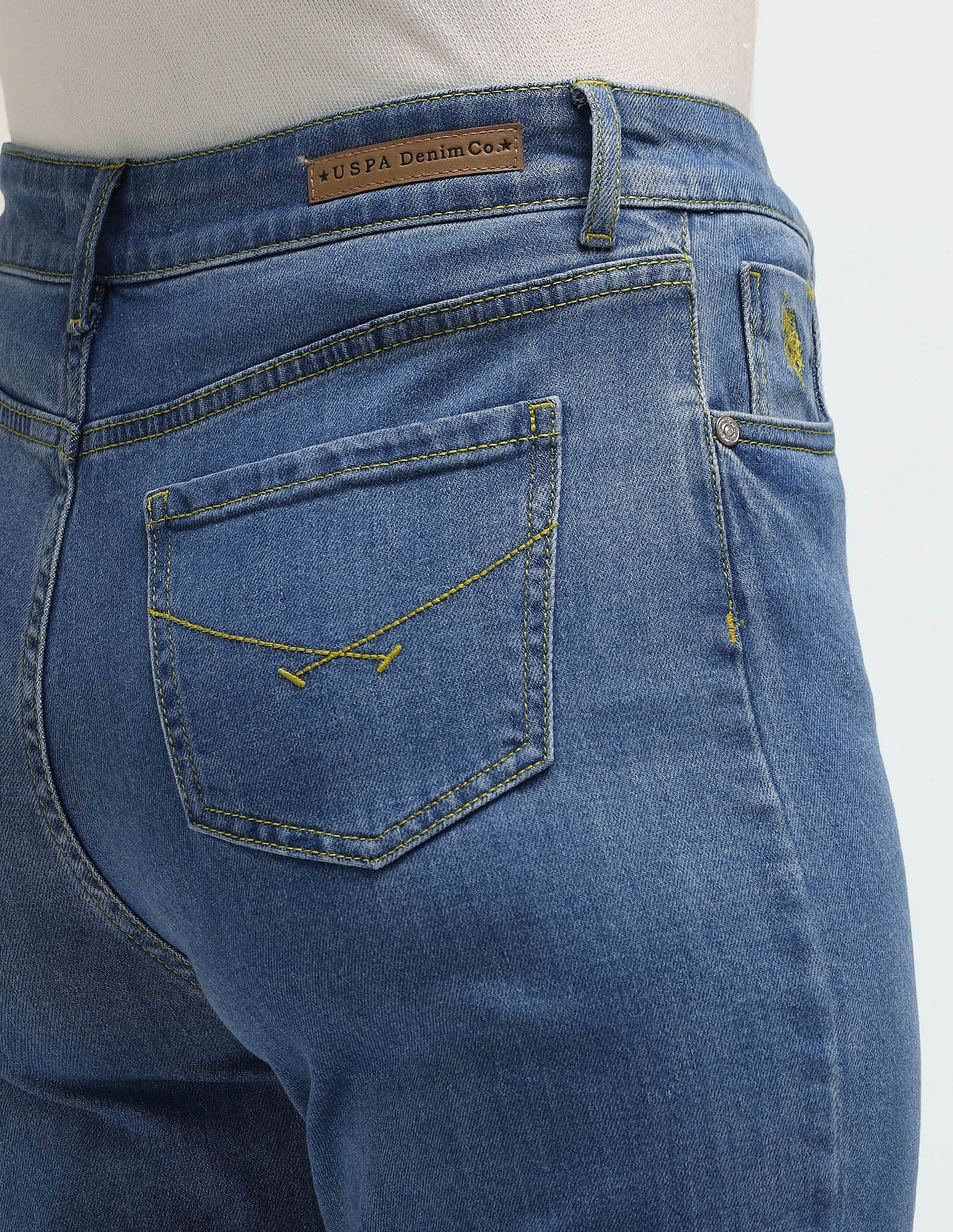 High Rise Straight Fit Jeans Blue - U.S. POLO ASSN. | Large