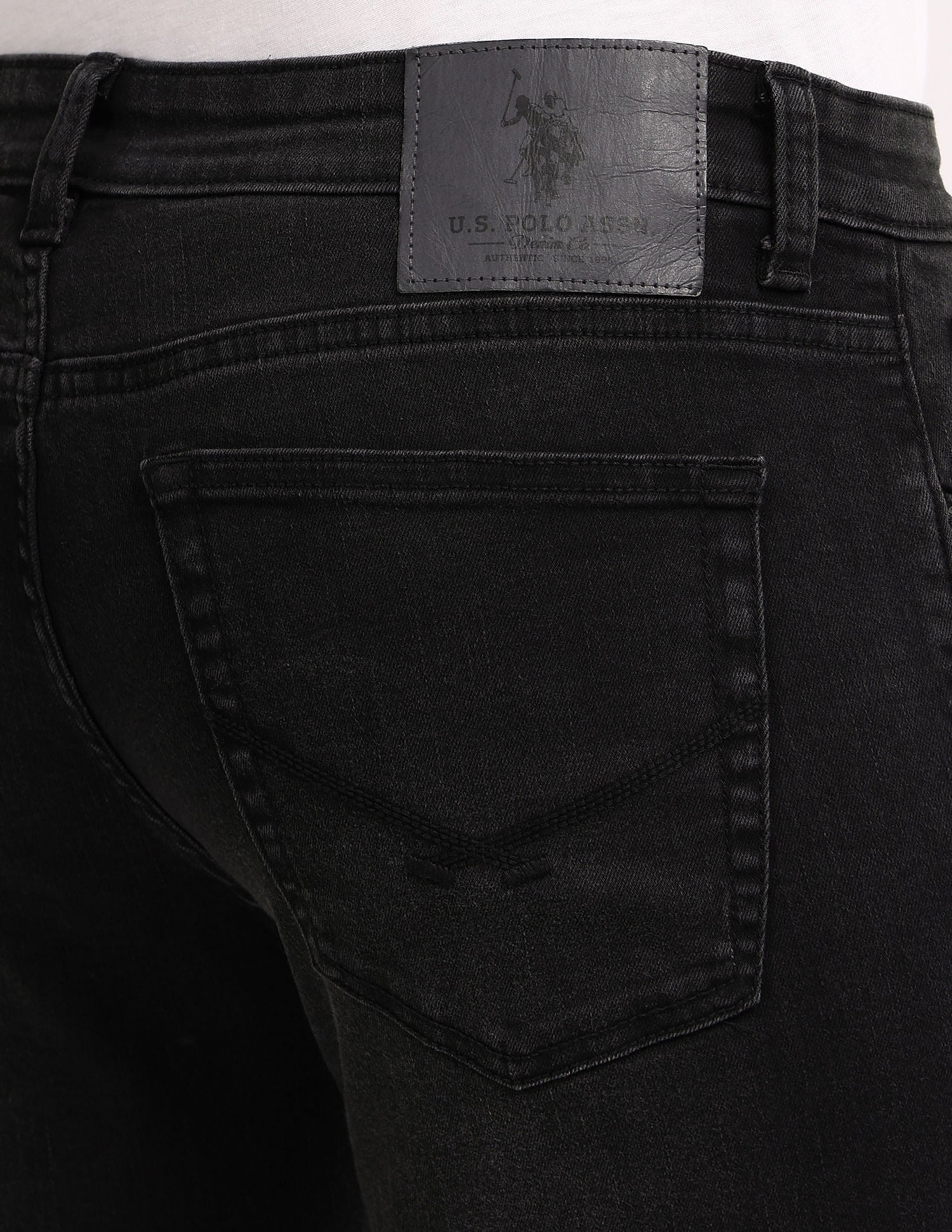Brandon Slim Tapered Black Jeans Black - U.S. Polo Assn. India | Large