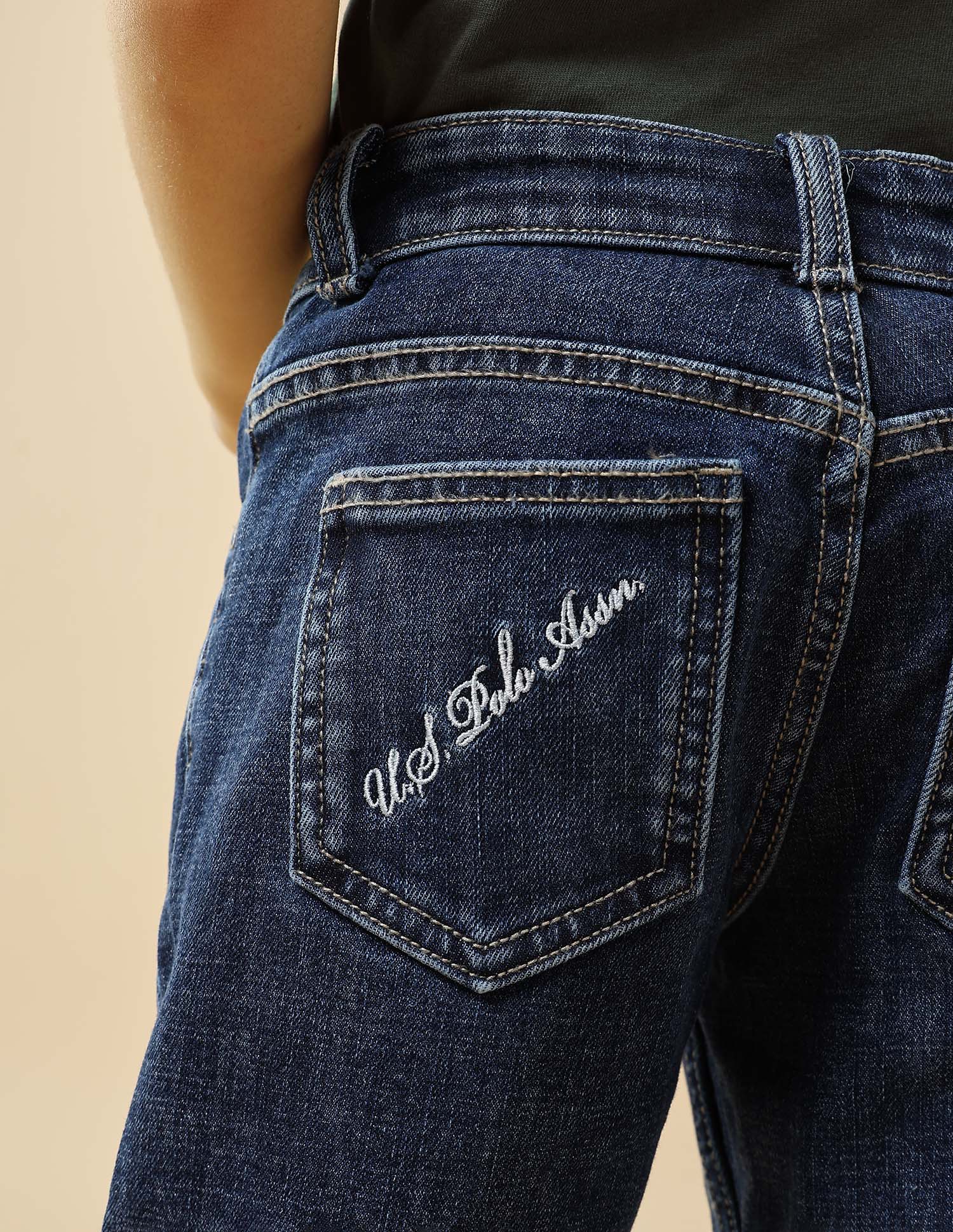 Boys Relaxed Fit Mid Rise Jeans Blue - U.S. POLO ASSN. | Large