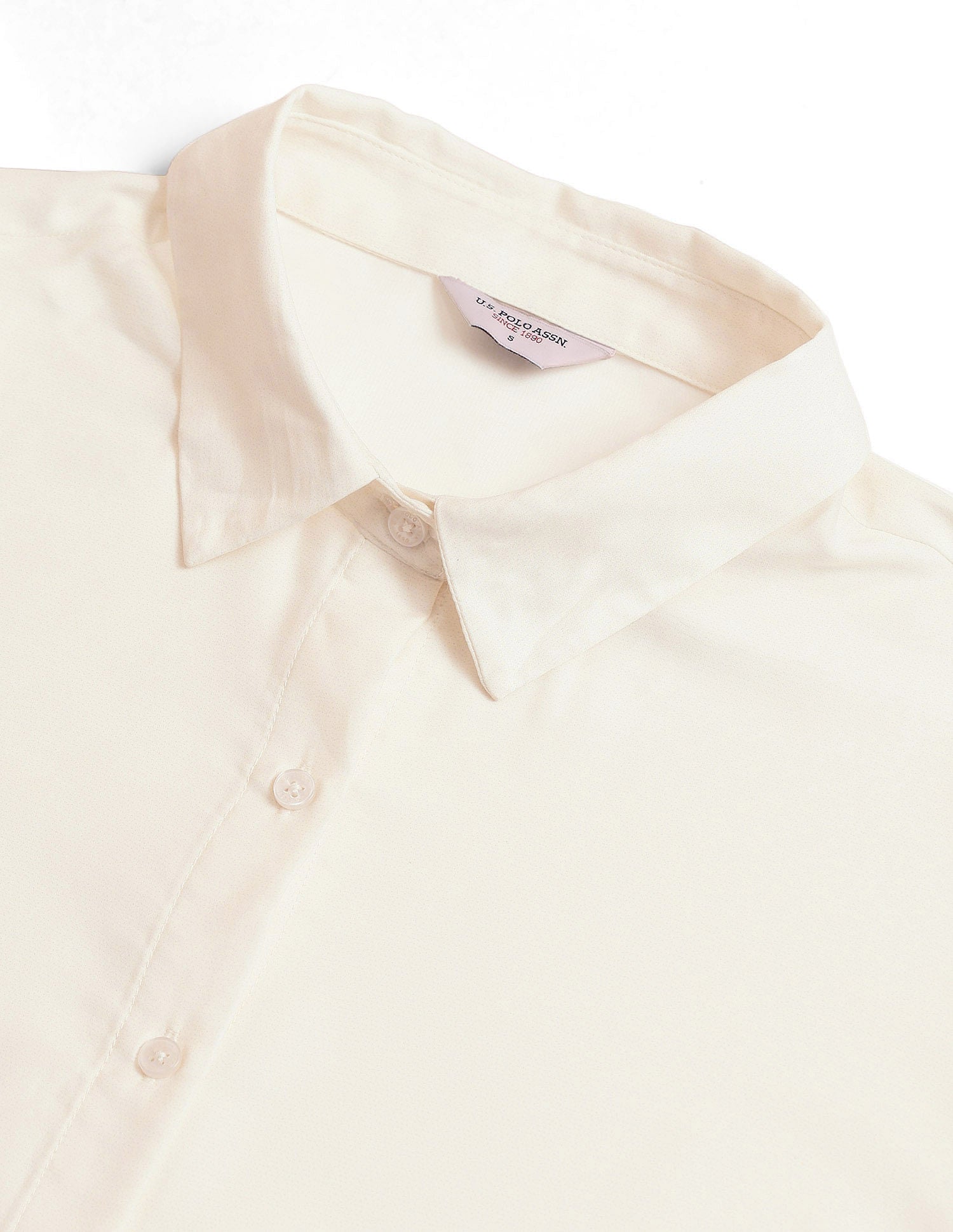 Floral Printed Relaxed Fit Shirt Off White - U.S. POLO ASSN. | Large