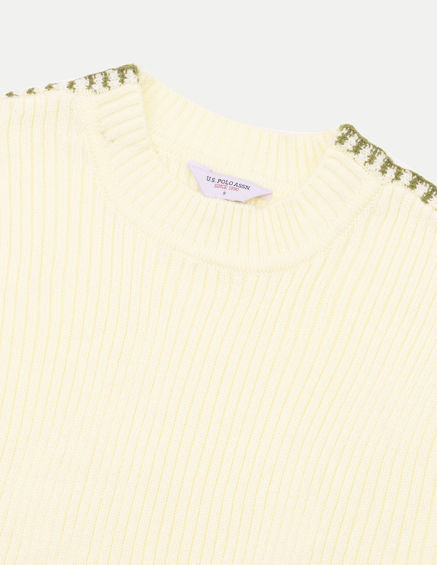 Patterned Knit Regular Fit Sweater Ecru - U.S. Polo Assn. India | Large