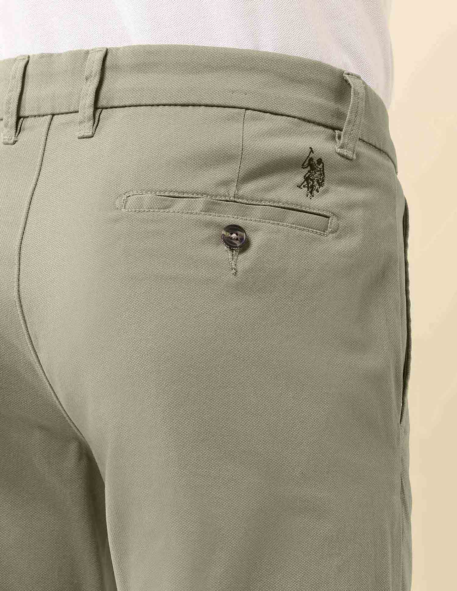 Mid Rise Denver Slim Fit Trousers Light Olive - U.S. Polo Assn. India | Large