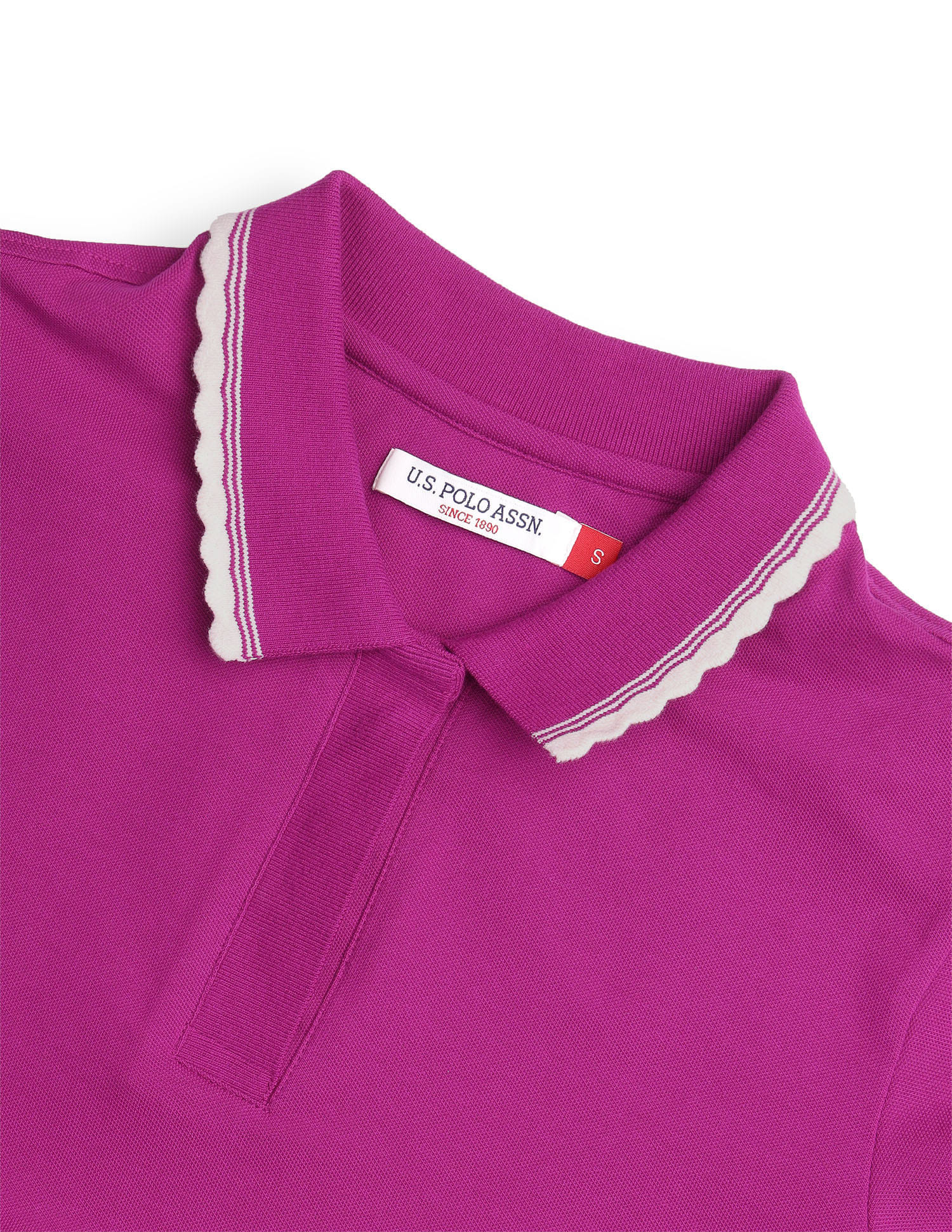 Regular Fit Scalloped Edge Polo Shirt Purple - U.S. Polo Assn. India | Large