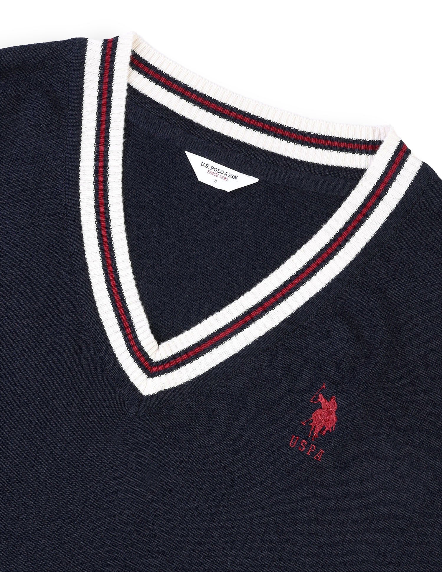 Solid Regular Fit Sweater Navy - U.S. Polo Assn. India | Large