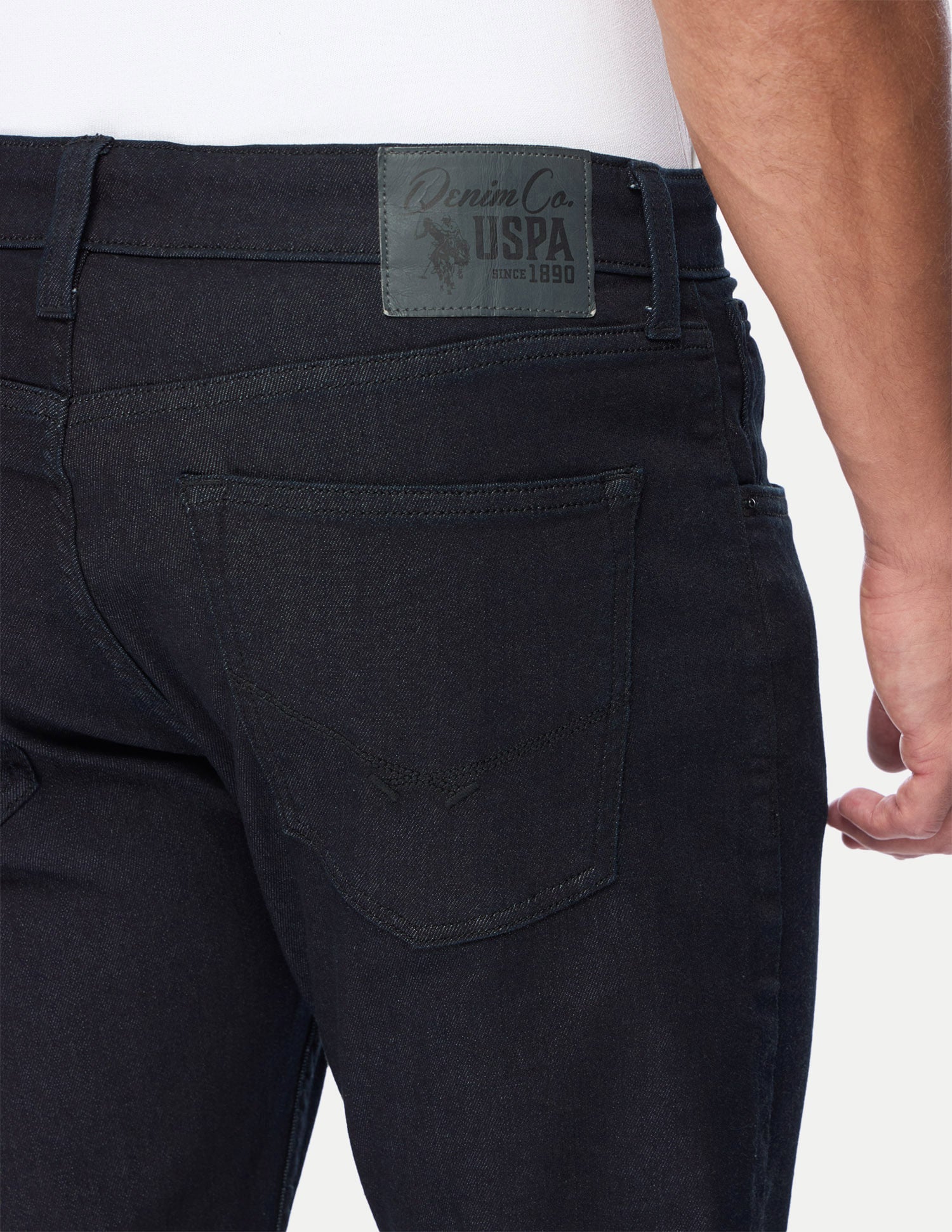 Henry Tapered Cropped Fit Black Jeans Black - U.S. Polo Assn. India | Large