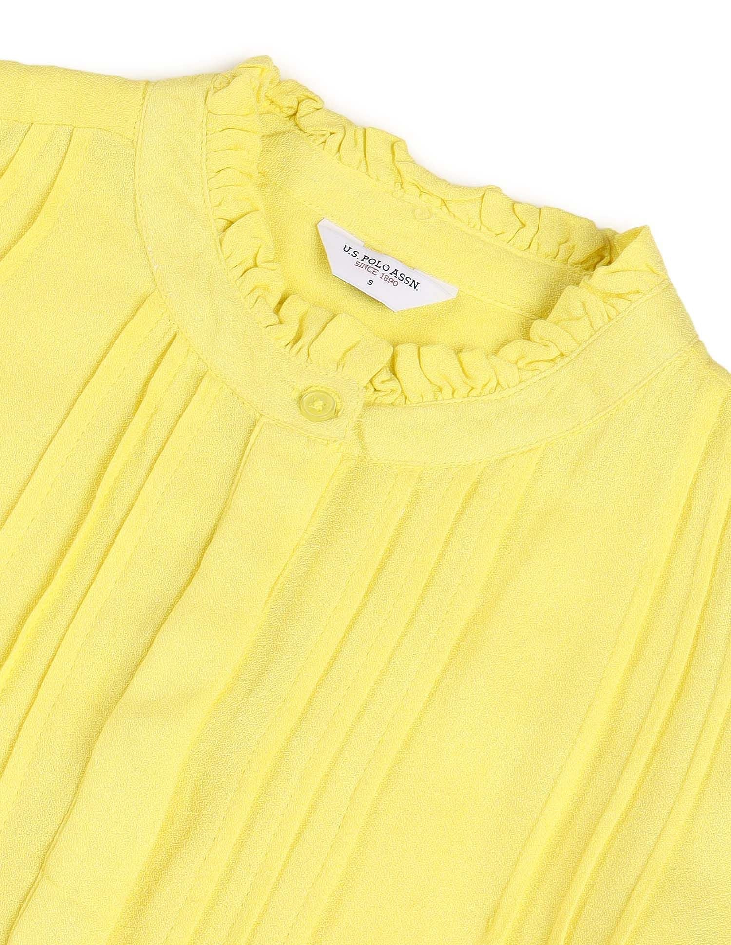 Pintucked Shifflli Top Lime Green - U.S. Polo Assn. India | Large