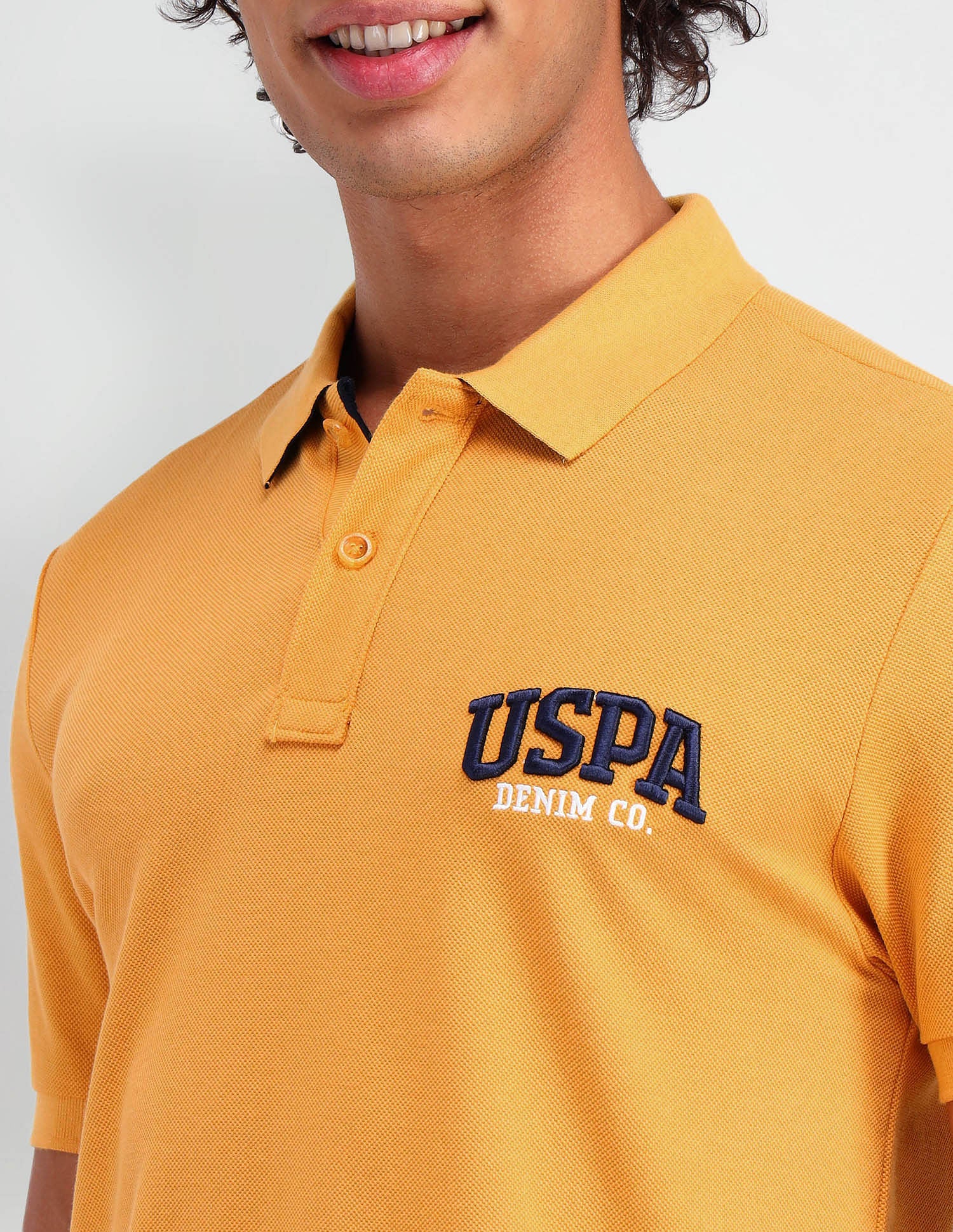 Muscle Fit Pure Cotton Polo Shirt Mustard - U.S. Polo Assn. India | Large