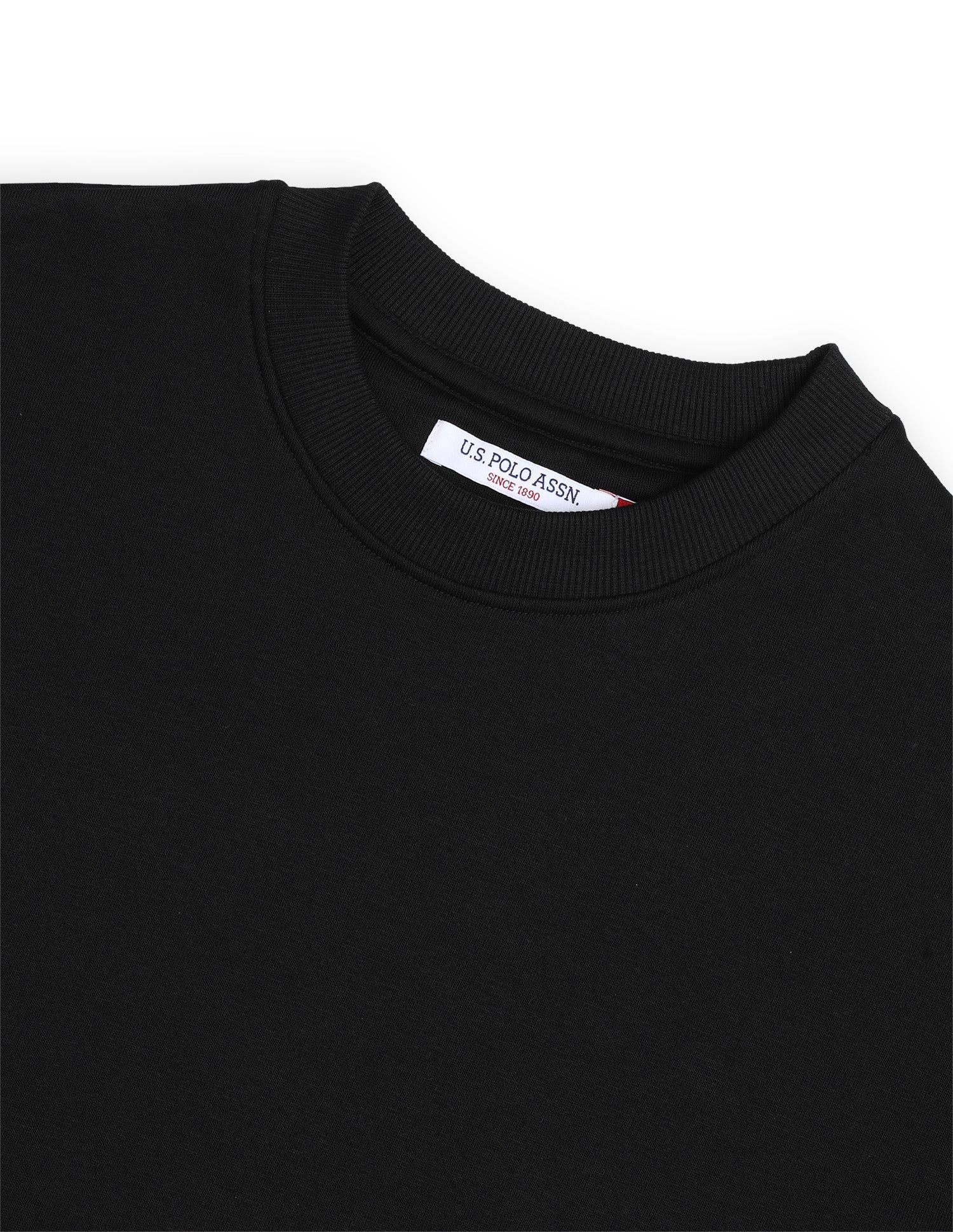 Floral Embroidered Oversized Fit Sweatshirt Black - U.S. Polo Assn. India | Large