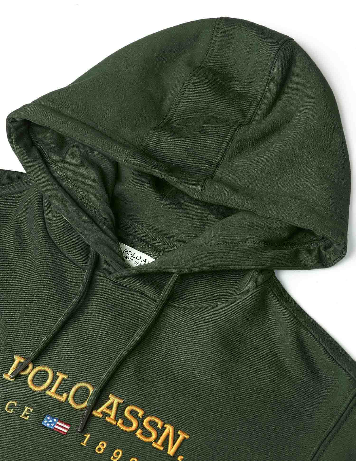 Brand Embroidered Regular Fit Sweatshirt Dark Olive - U.S. Polo Assn. India | Large