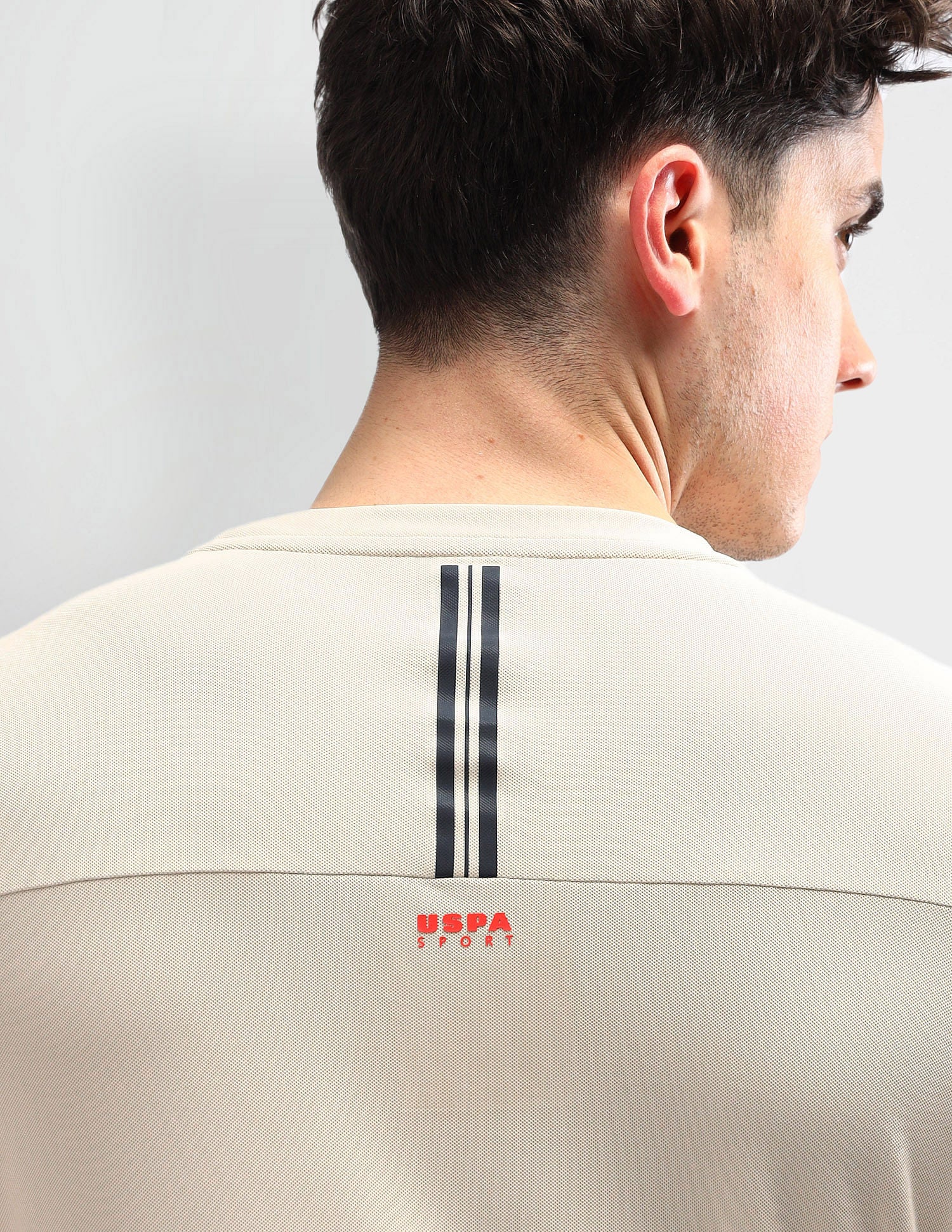 Slim Fit Striped T-Shirt Beige - U.S. Polo Assn. India | Large