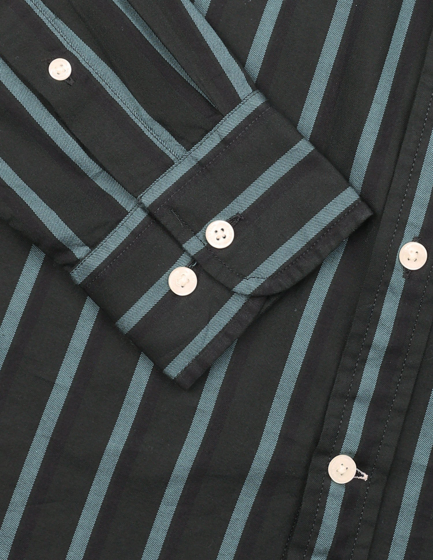 Vertical Striped Twill Shirt Dark Green - U.S. Polo Assn. India | Large