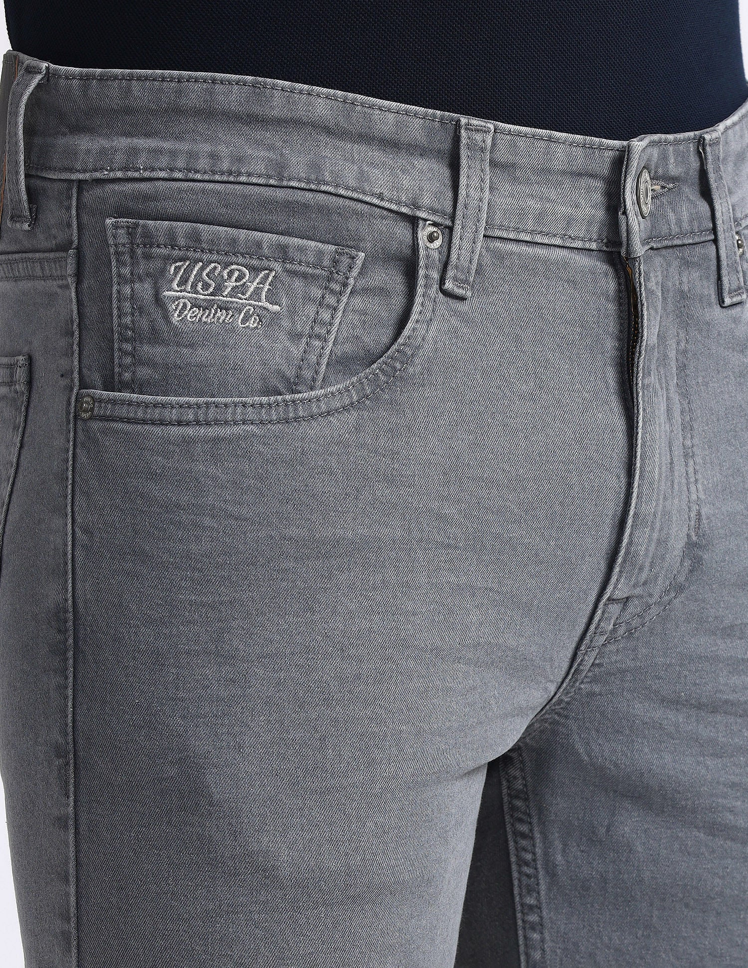 Regallo Skinny Fit Grey Jeans Grey - U.S. Polo Assn. India | Large
