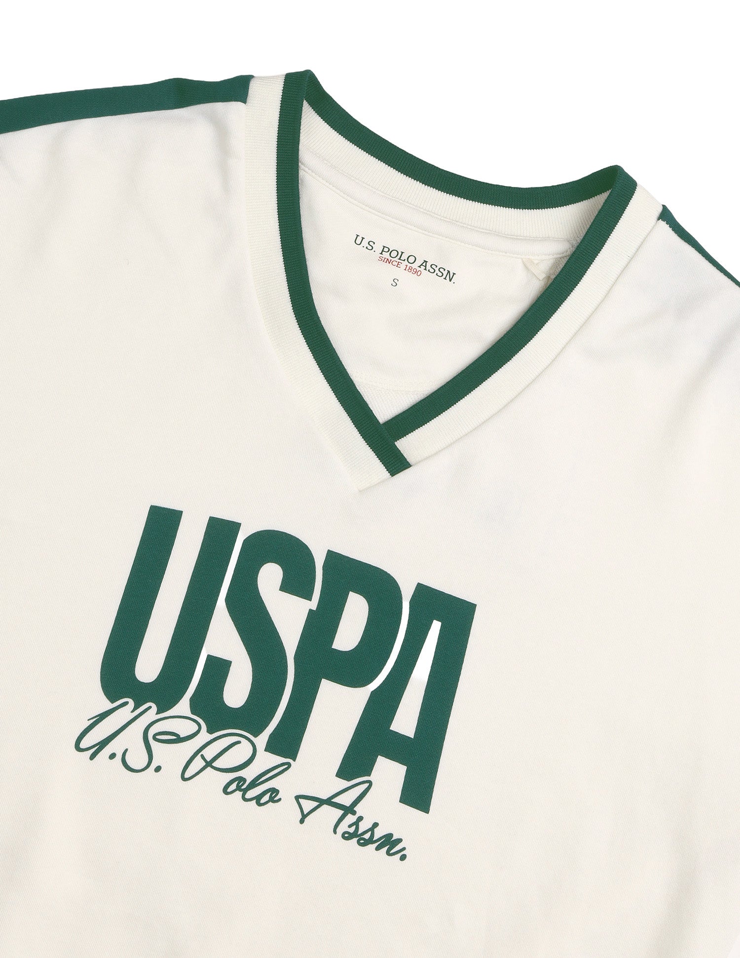 Typographic Brand Printed Boxy Fit Sweatshirt Off White - U.S. Polo Assn. India | Large