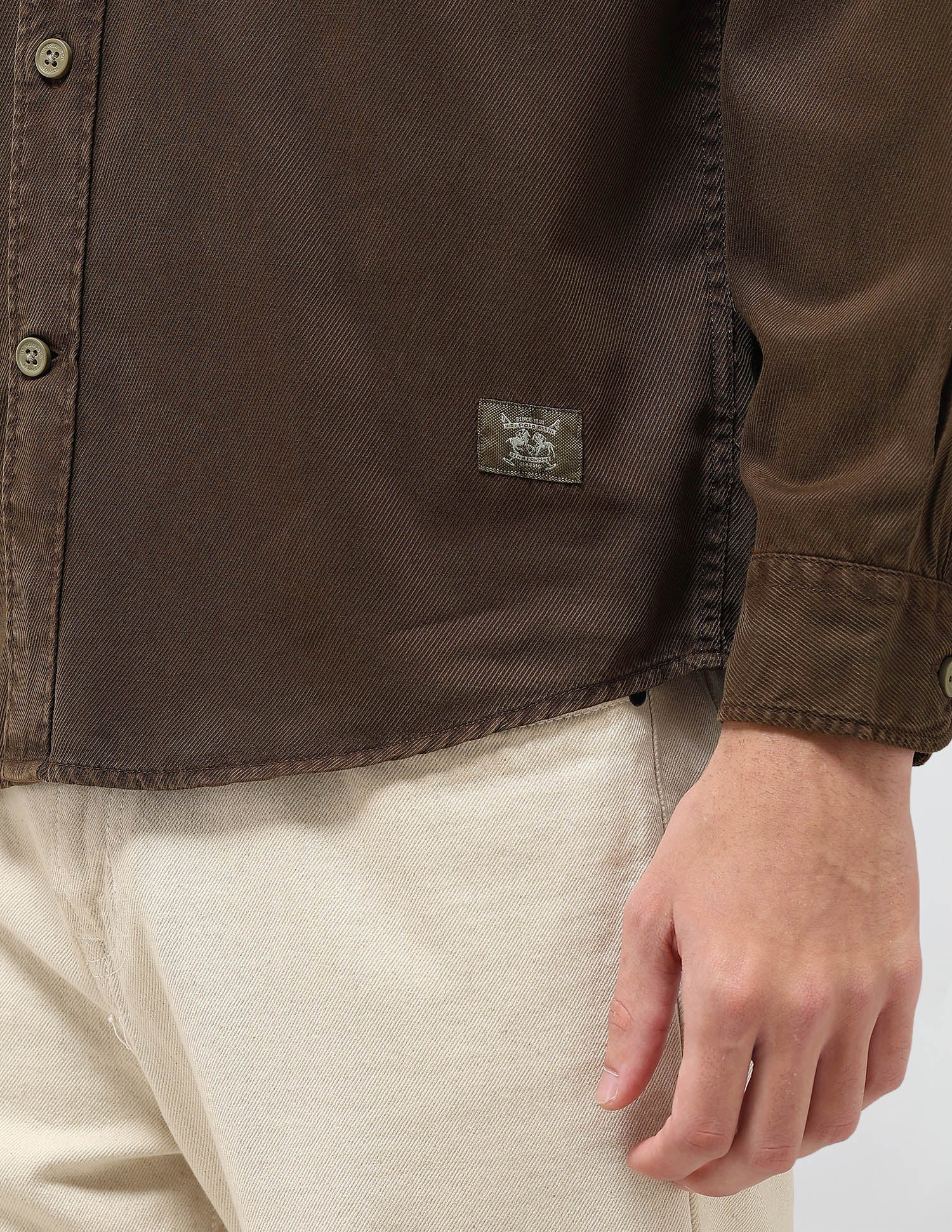Comfort Fit Twill Shirt Brown - U.S. Polo Assn. India | Large