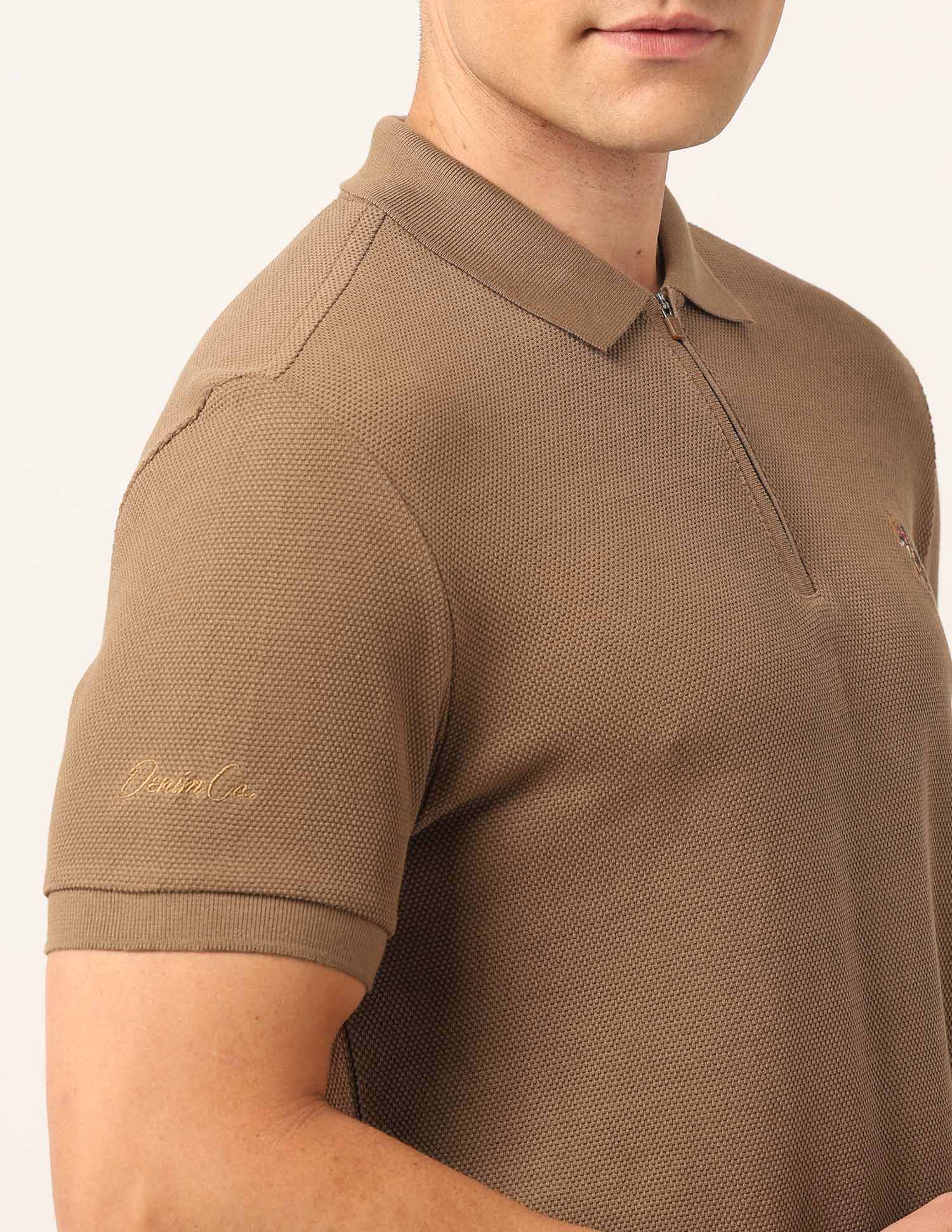 Solid Muscle Fit Polo Shirt Brown - U.S. Polo Assn. India | Large