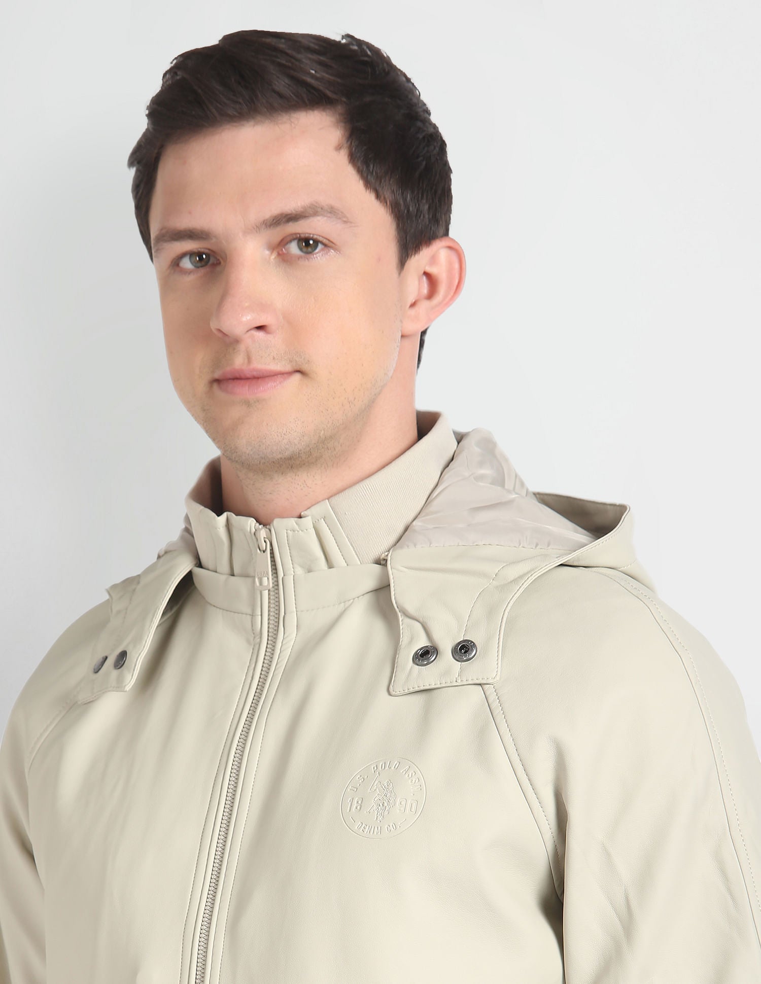 Solid Bomber Jacket Beige - U.S. POLO ASSN. | Large