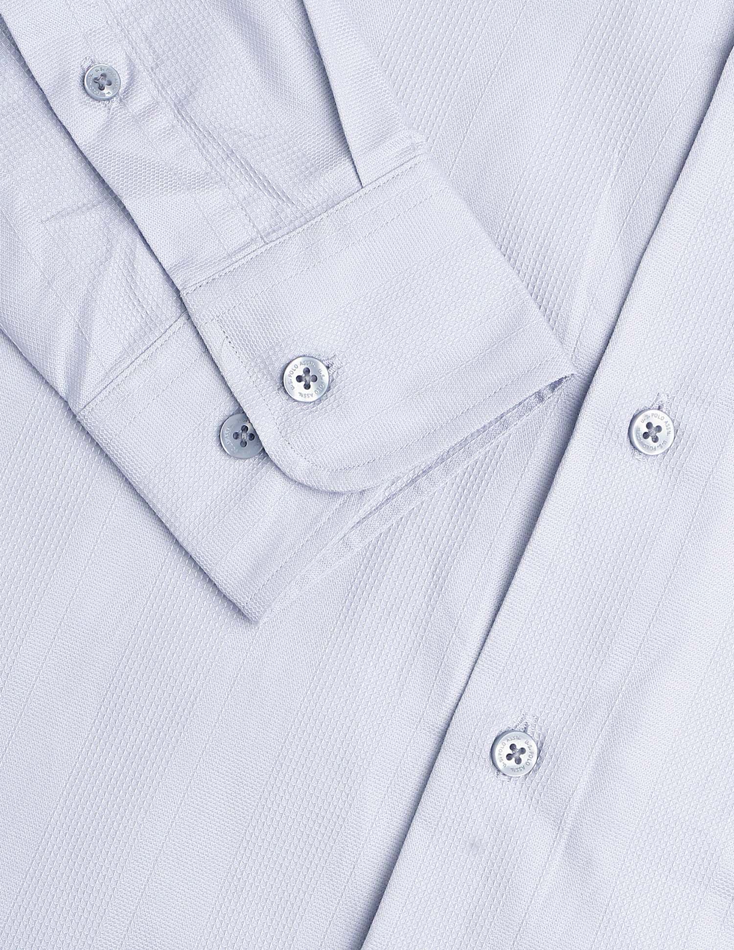 Textured Vertical Striped Regular Fit Shirt Grey - U.S. POLO ASSN. | Large