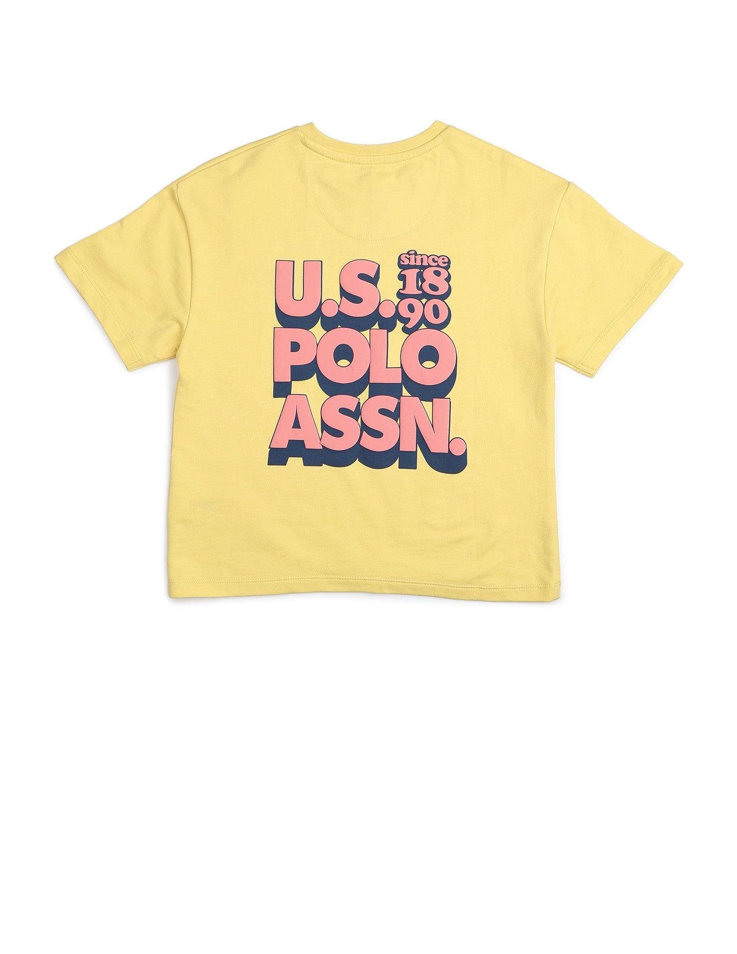 Boys Brand Printed Boxy Fit T Shirt Yellow - U.S. POLO ASSN. | Large