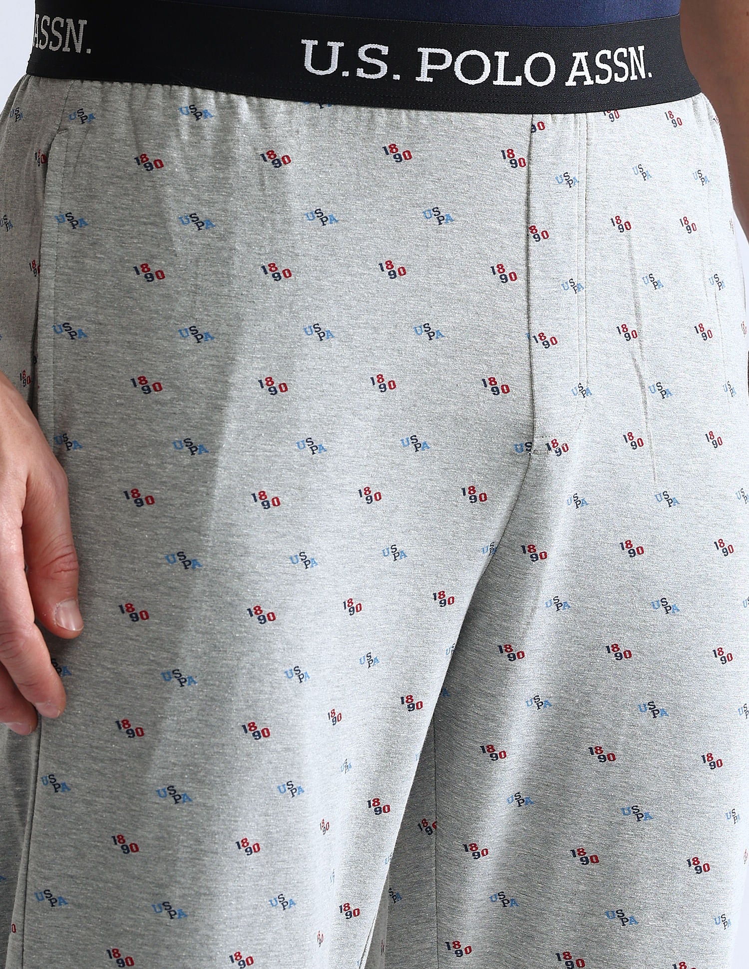 All Over Print OELP3 Lounge Pants - Pack Of 1 Grey - U.S. POLO ASSN. | Large