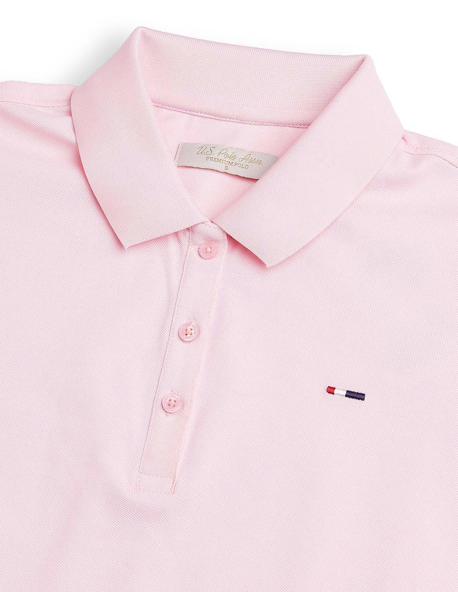 Solid Regular Fit Polo Shirt Pink - U.S. Polo Assn. India | Large
