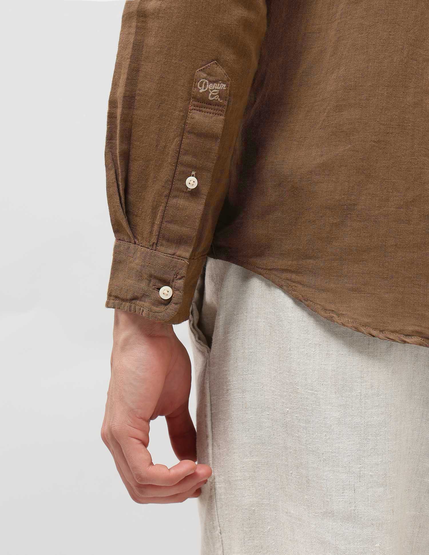 Solid Regular Fit Shirt Khaki - U.S. Polo Assn. India | Large