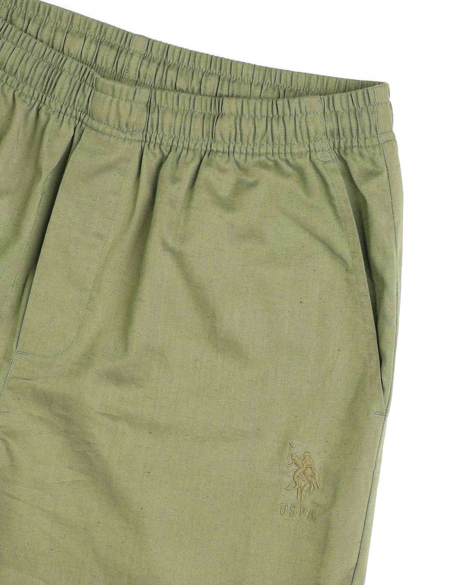 Relaxed Fit Cotton Linen OELP8 Lounge Pants - Pack Of 1 Sage - U.S. POLO ASSN. | Large