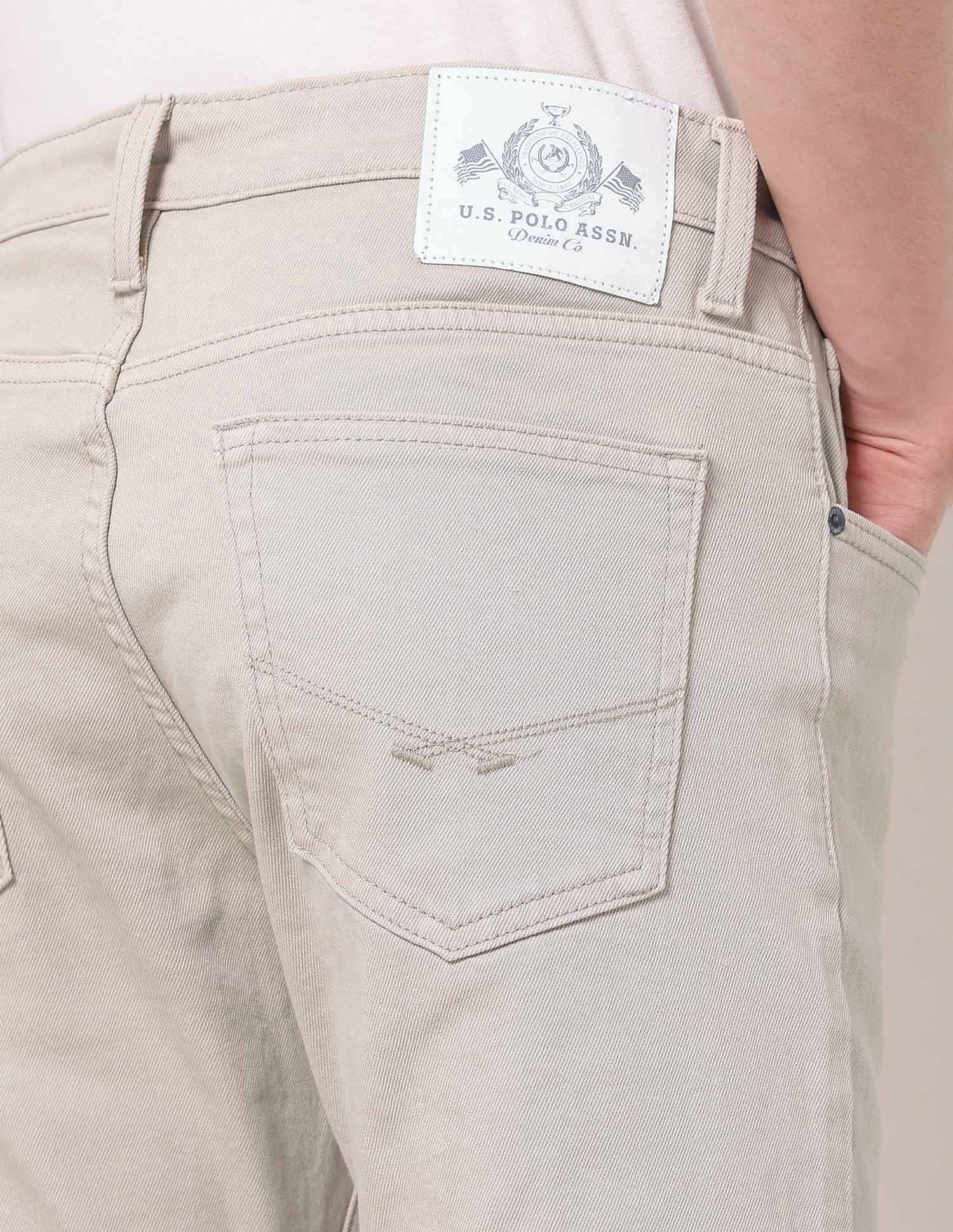 Brandon Slim Tapered Fit Beige Jeans Light Beige - U.S. POLO ASSN. | Large