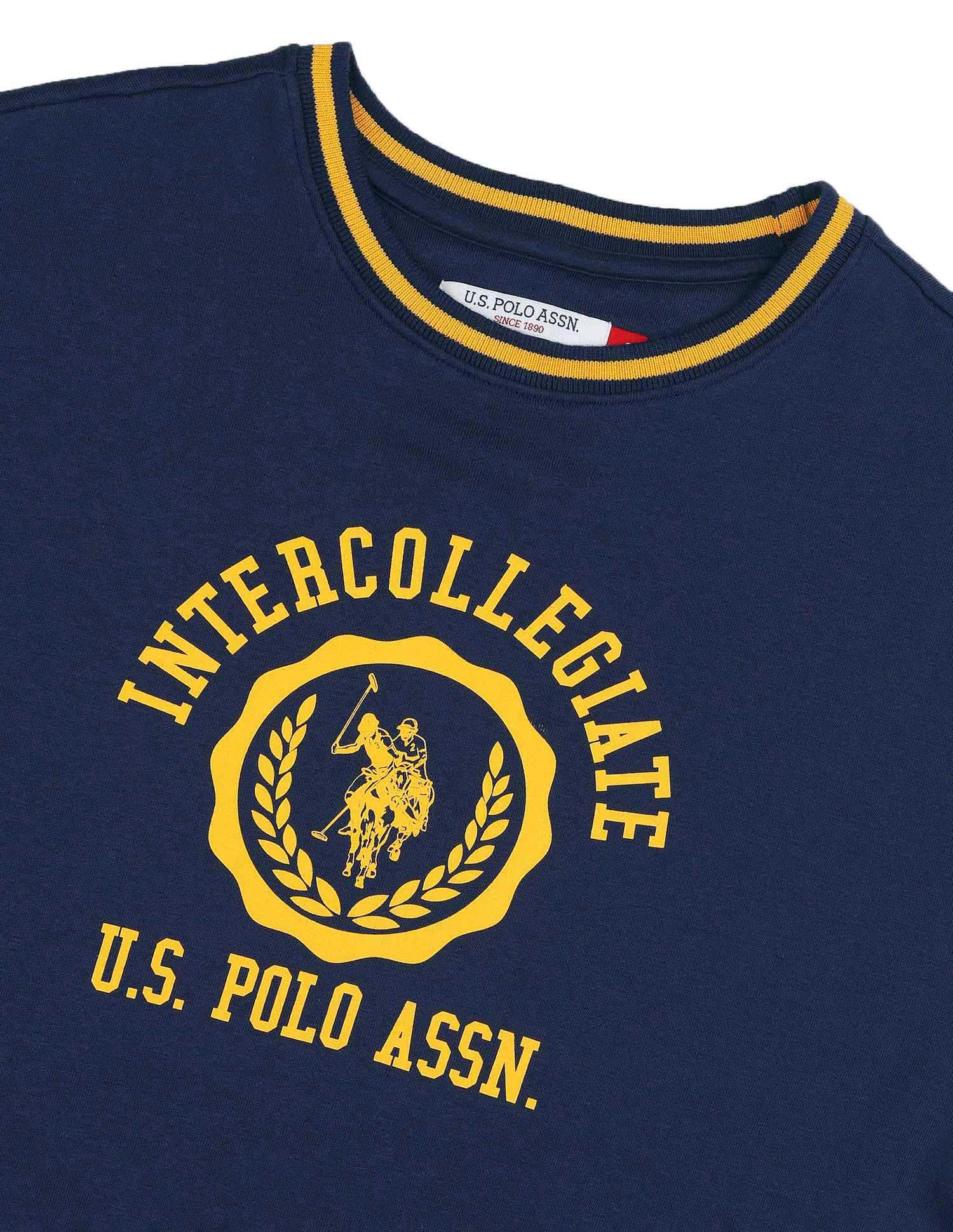 Brand Printed Loose Fit Sweatshirt Blue - U.S. POLO ASSN. | Large