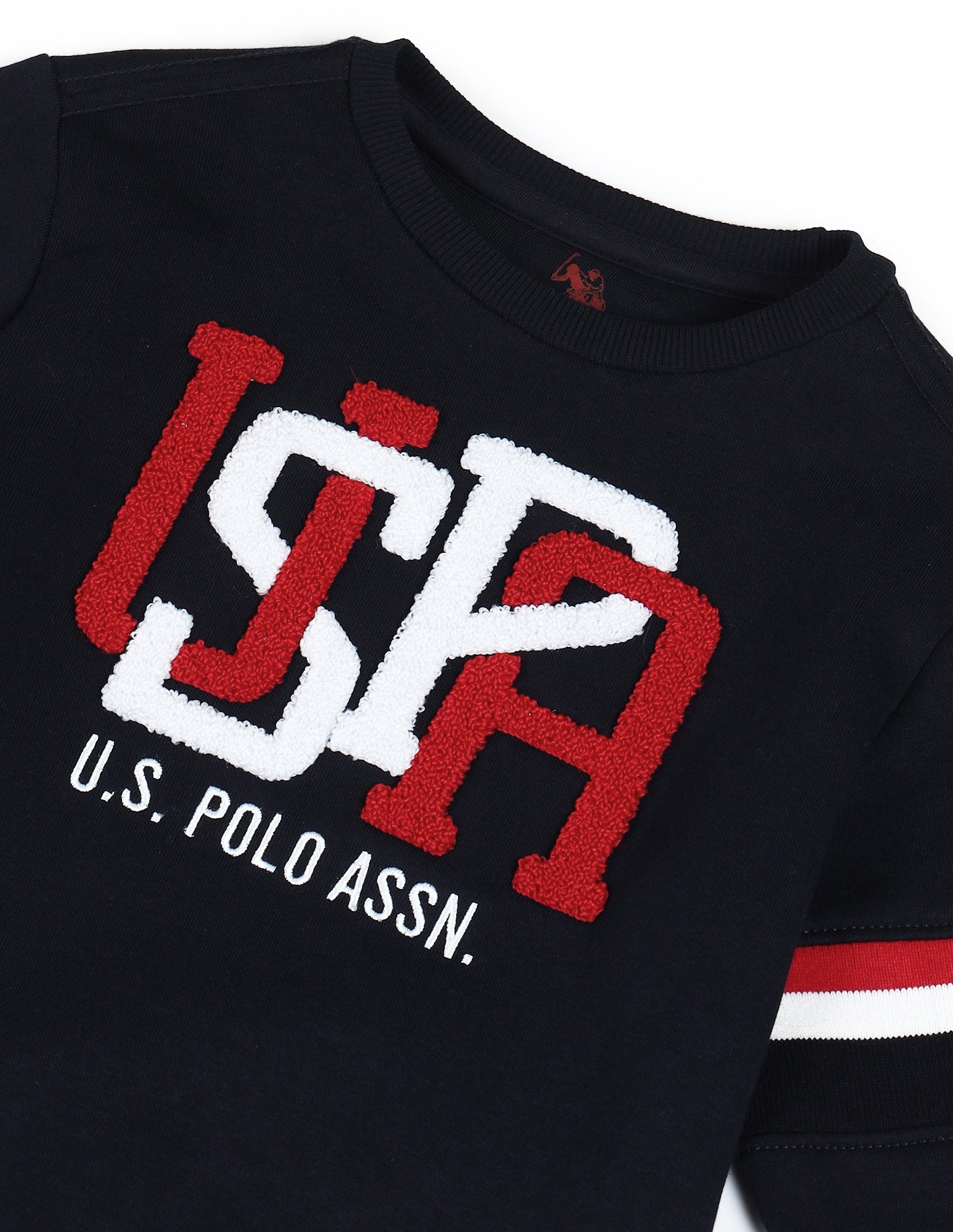 Boys Pure Cotton Brand Appliqued Sweatshirt Navy - U.S. POLO ASSN. | Large