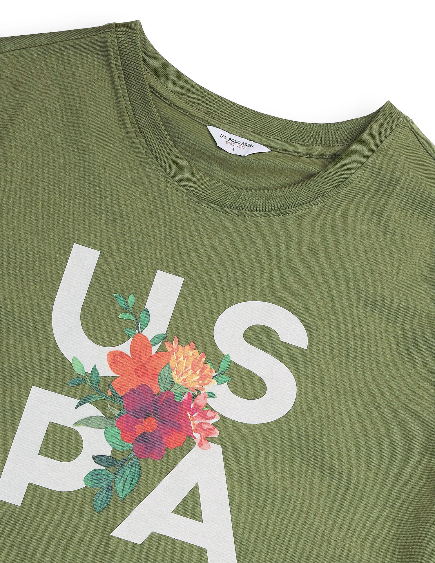 Relaxed Fit Brand Printed T-Shirt Green - U.S. Polo Assn. India | Large