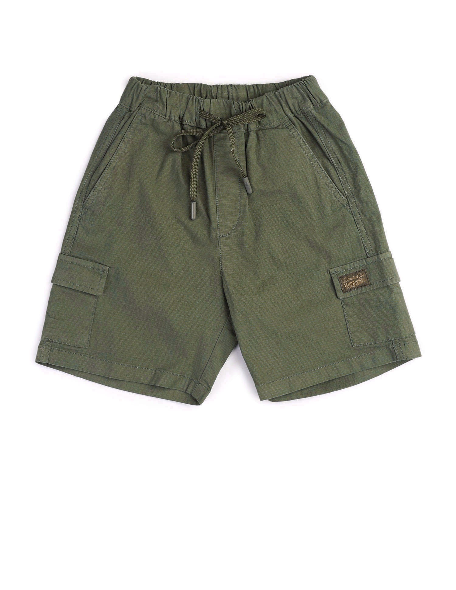 Boys Relaxed Fit Textured Cargo Shorts Green - U.S. POLO ASSN. | Large