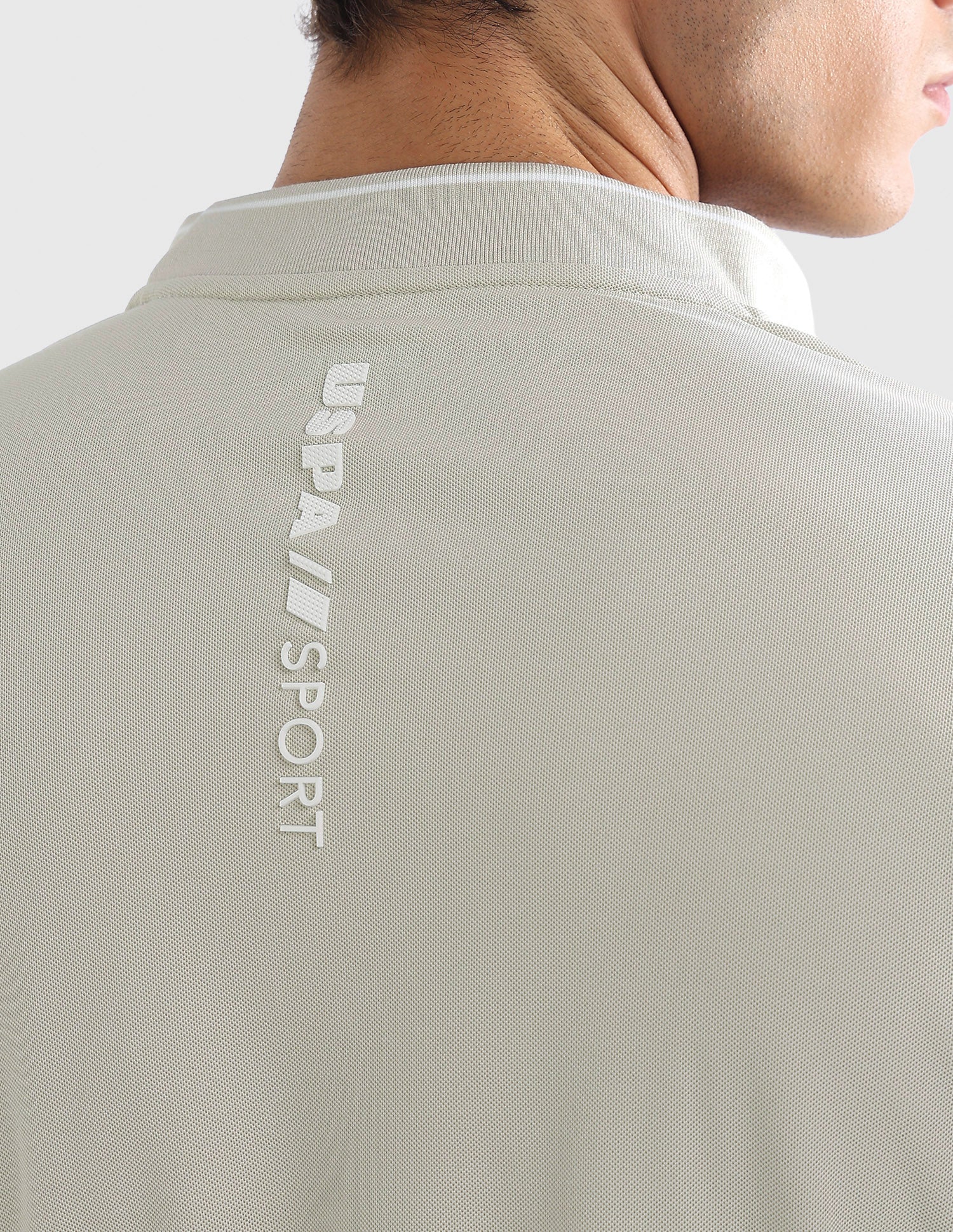 Solid Slim Fit Active Polo Shirt Beige - U.S. Polo Assn. India | Large