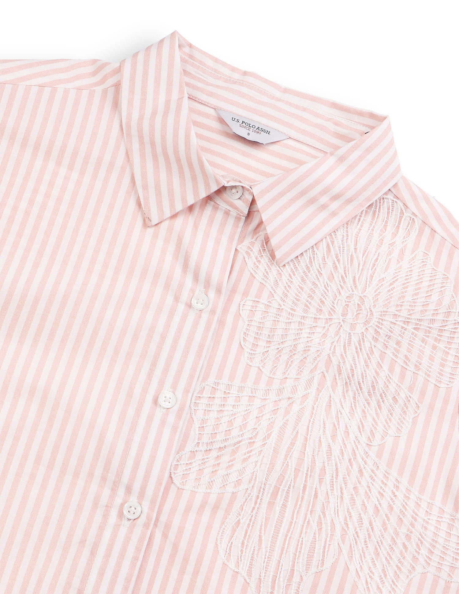 Vertical Striped Regular Fit Shirt Pink - U.S. Polo Assn. India | Large