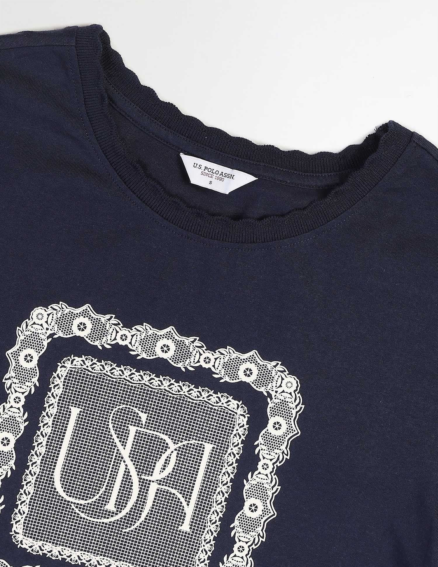 Regular Fit Brand Printed T-Shirt Navy - U.S. Polo Assn. India | Large