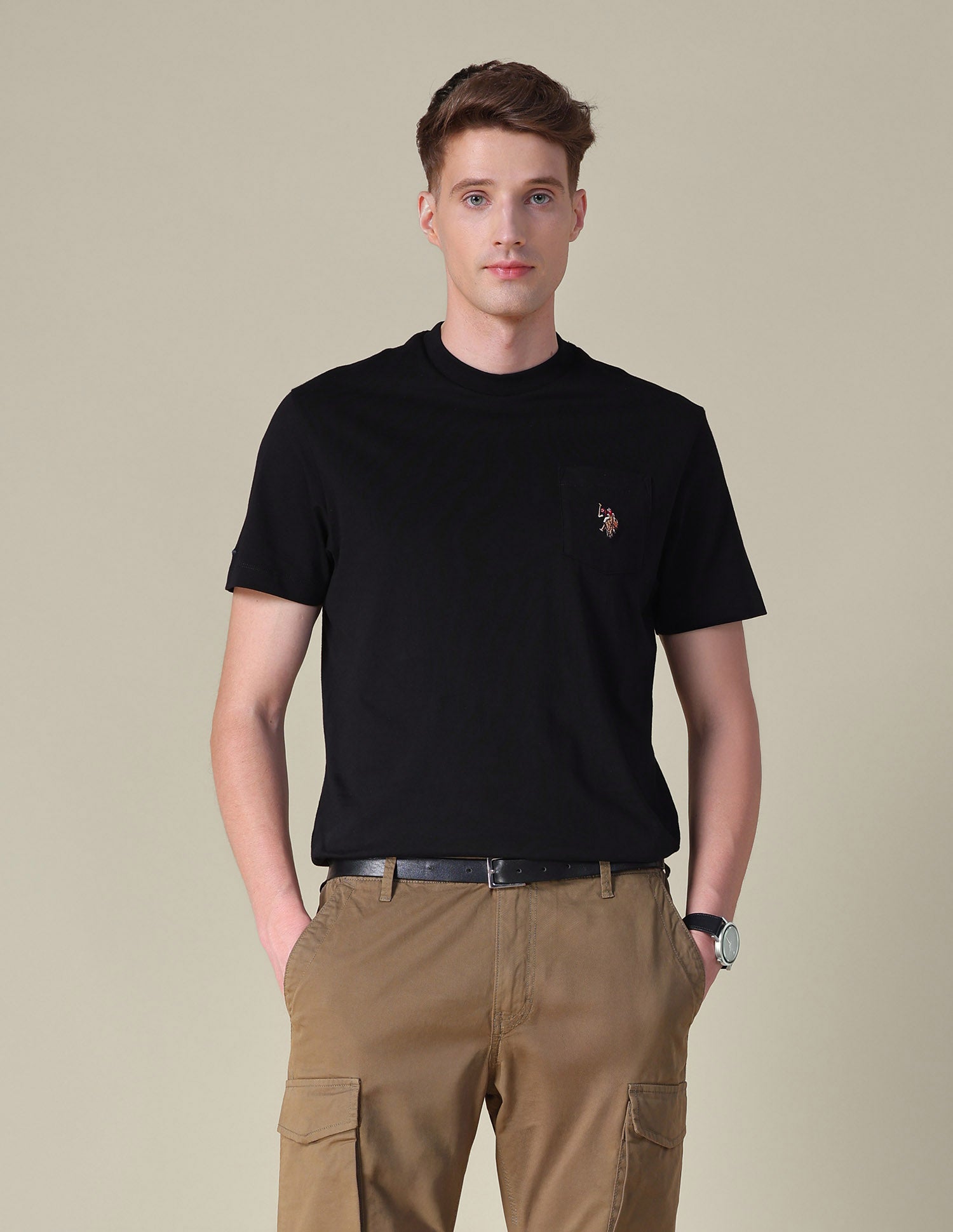 Solid Slim Fit T-Shirt Black - U.S. POLO ASSN. | Large