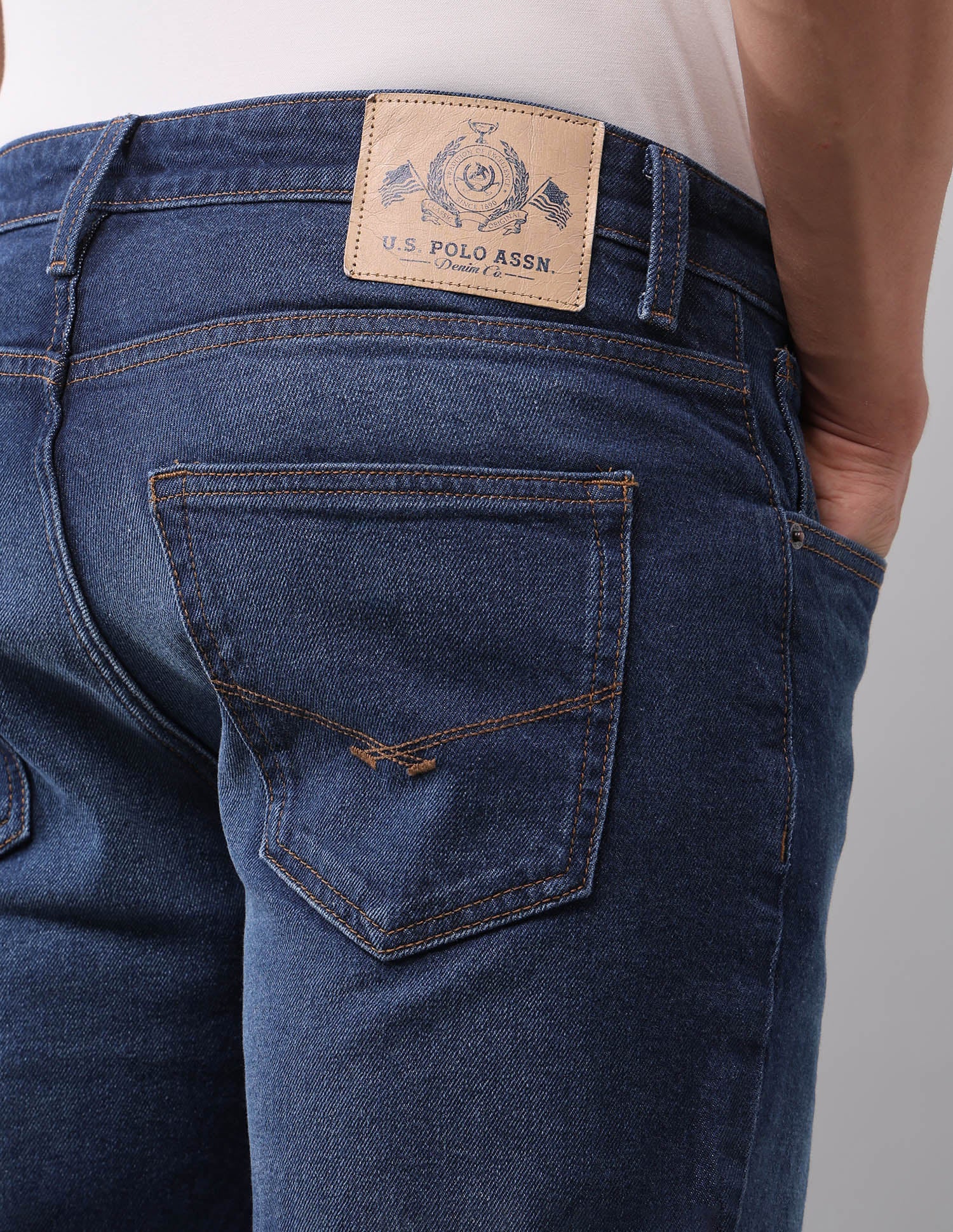 Harold Slim Straight Fit Blue Jeans Dark Blue - U.S. POLO ASSN. | Large