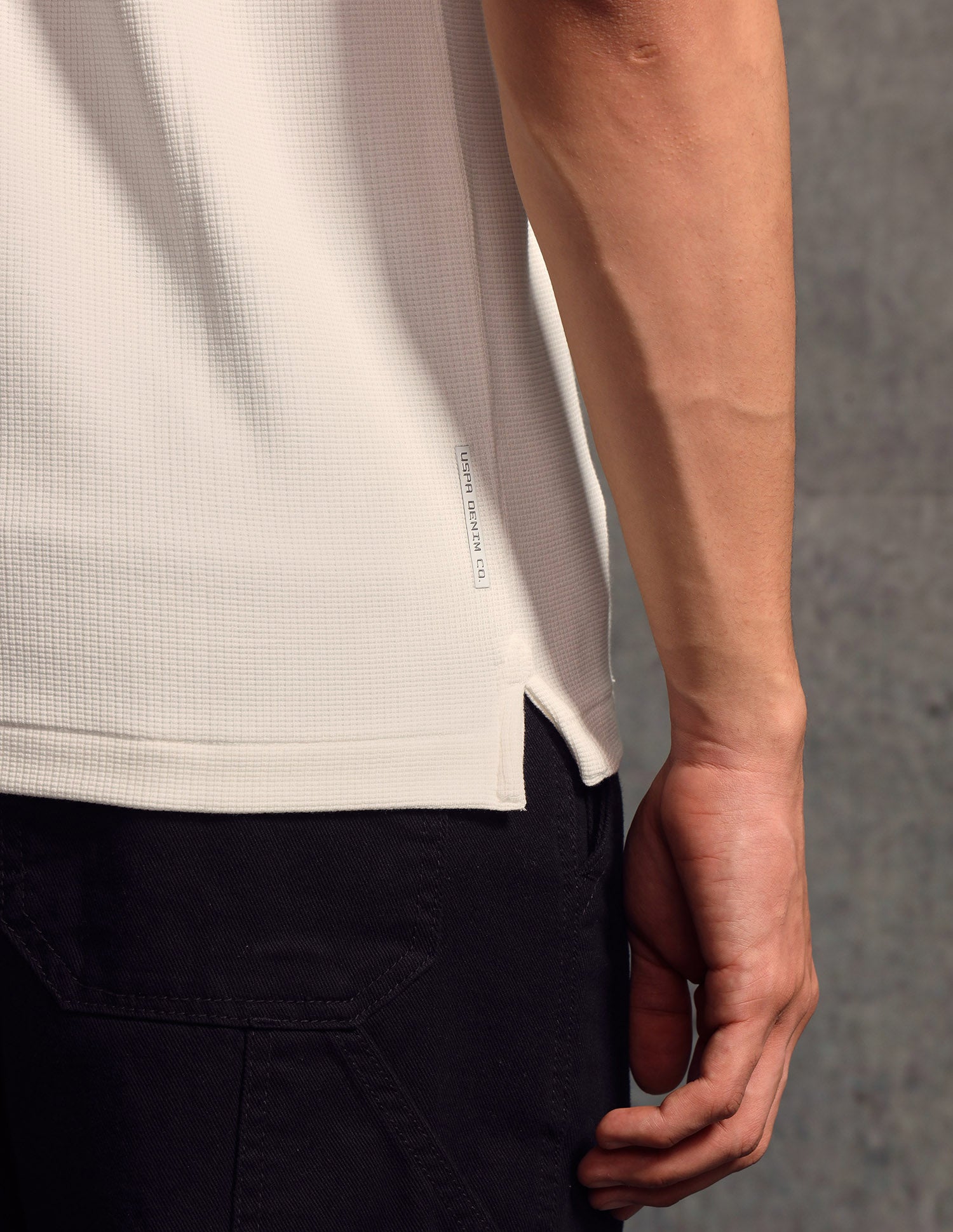 Textured Regular Fit Polo shirt Off White - U.S. POLO ASSN. | Large