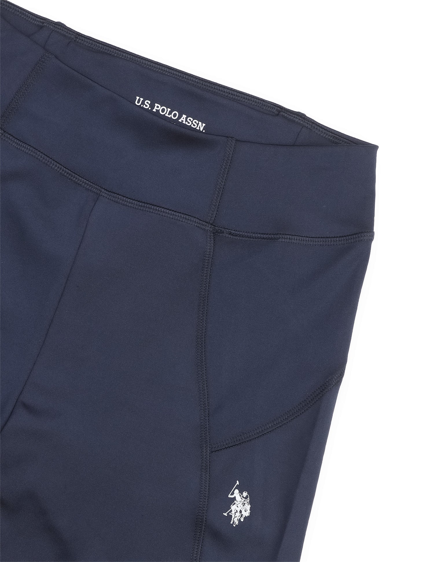High Rise Solid Leggings Blue - U.S. Polo Assn. India | Large