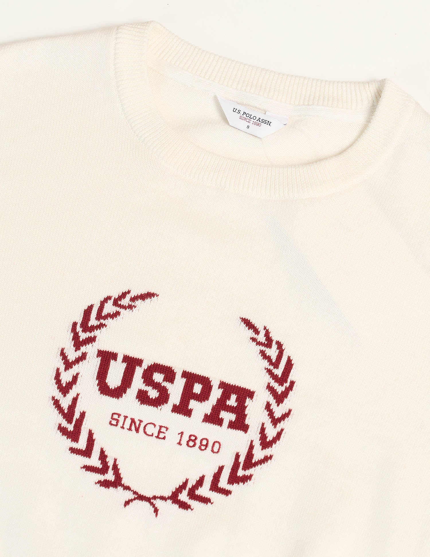 Regular Fit Cotton Sweater White - U.S. POLO ASSN. | Large